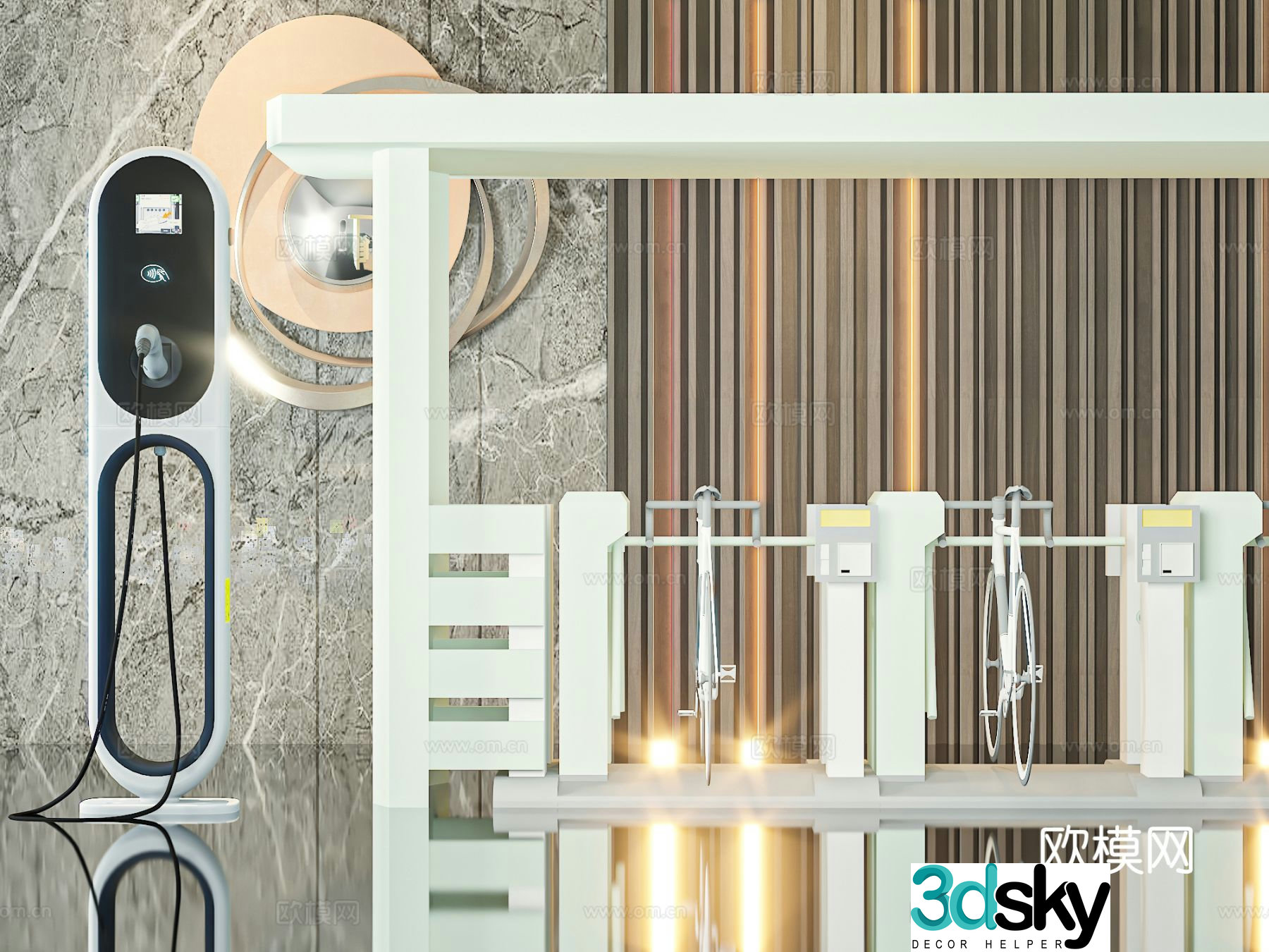 New energy charging pile 3D model