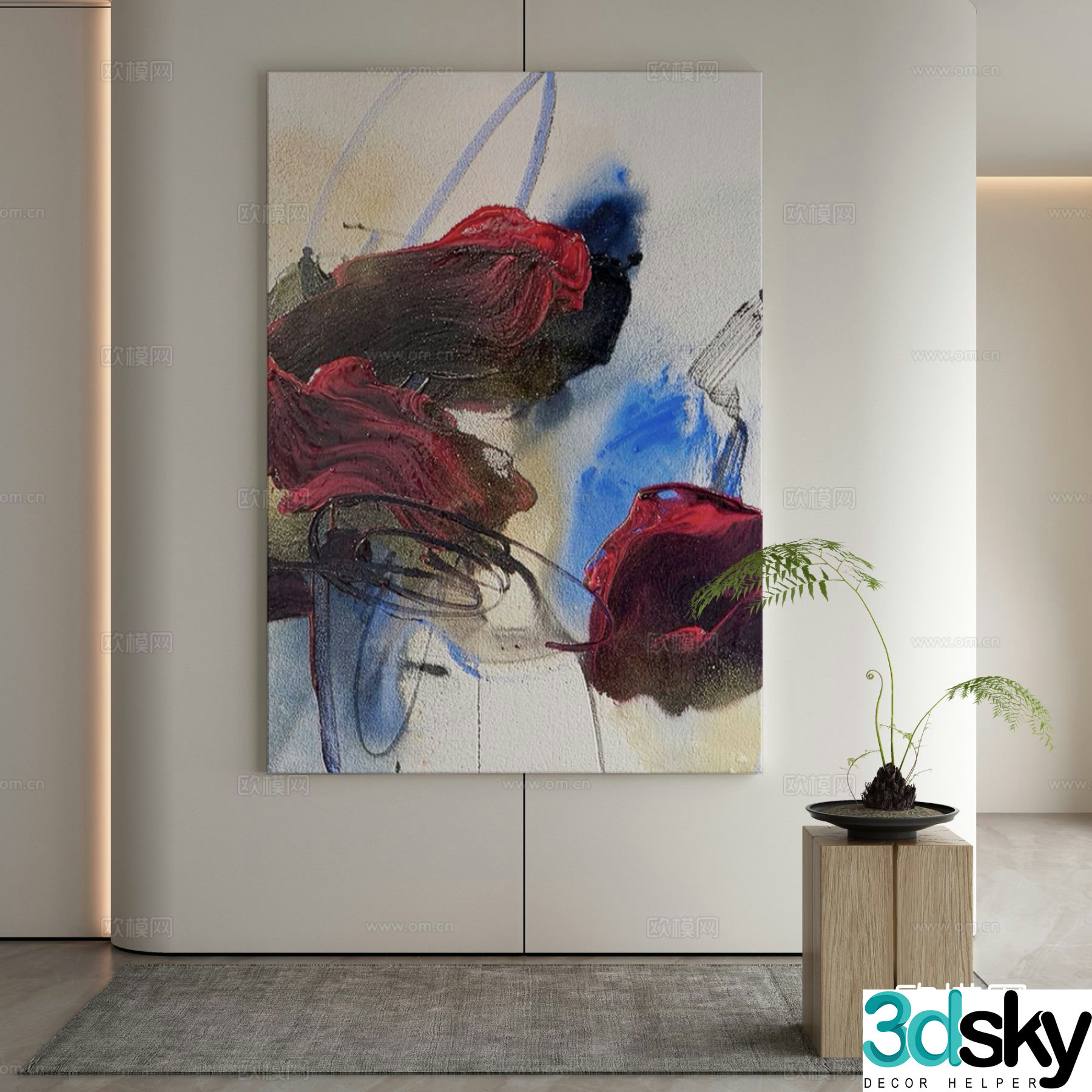 Decorative painting texture painting hanging painting 3d model