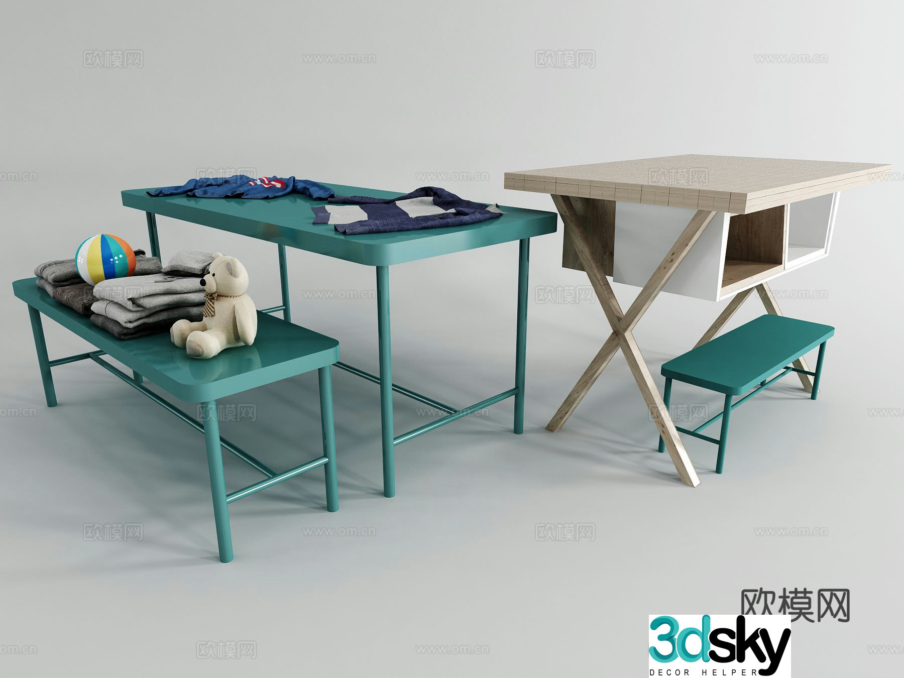 Modern island display stand 3d model