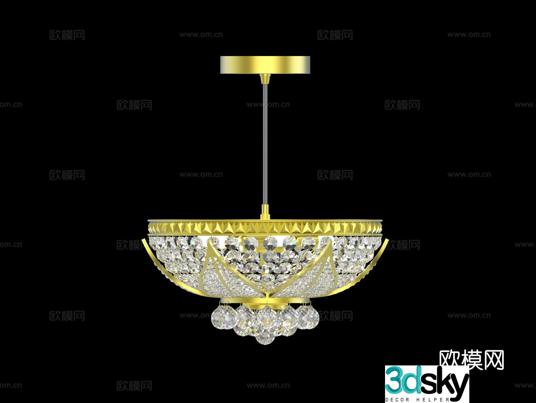 European crystal lamp 3d model