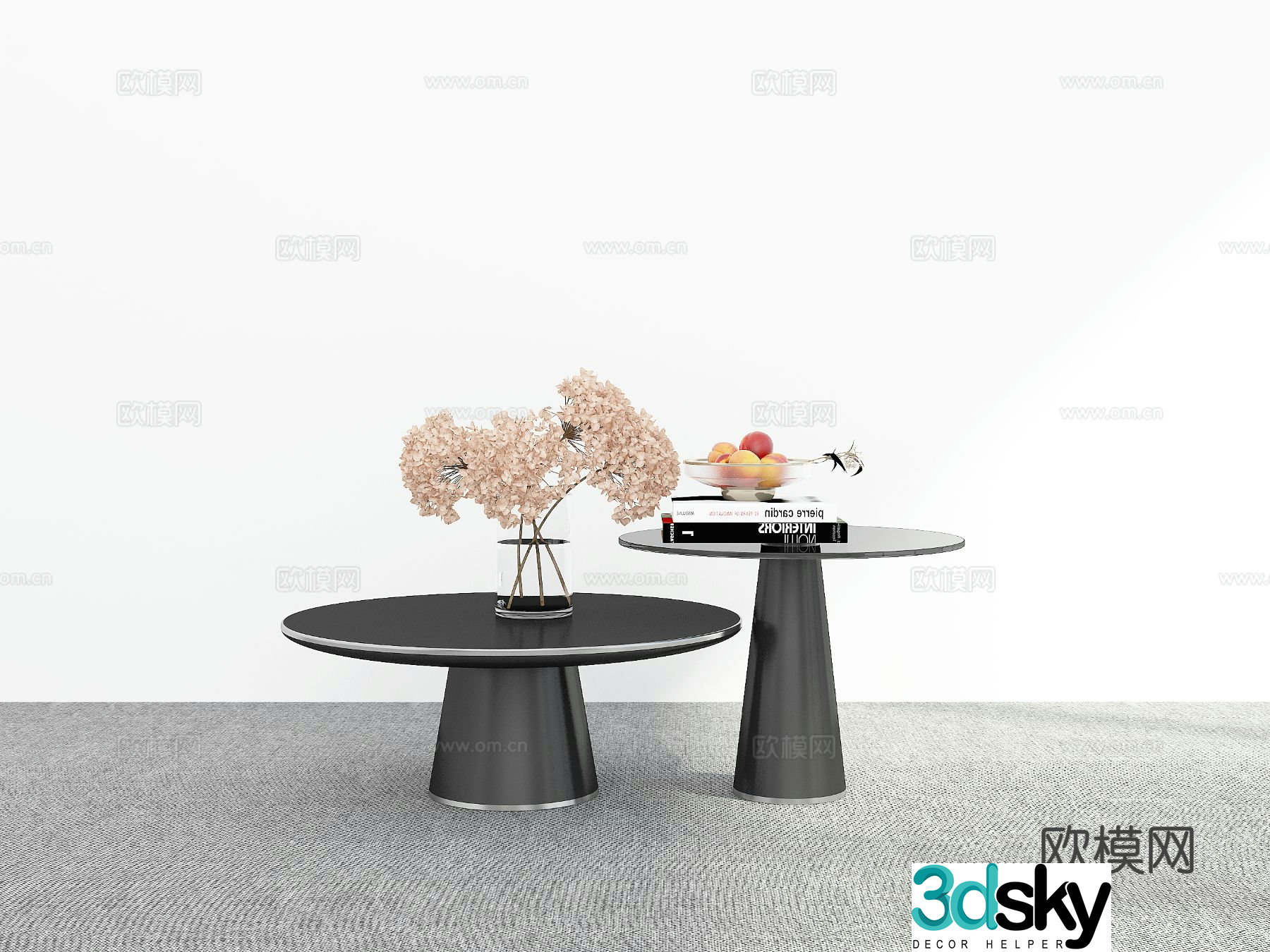 Modern double coffee table 3d model