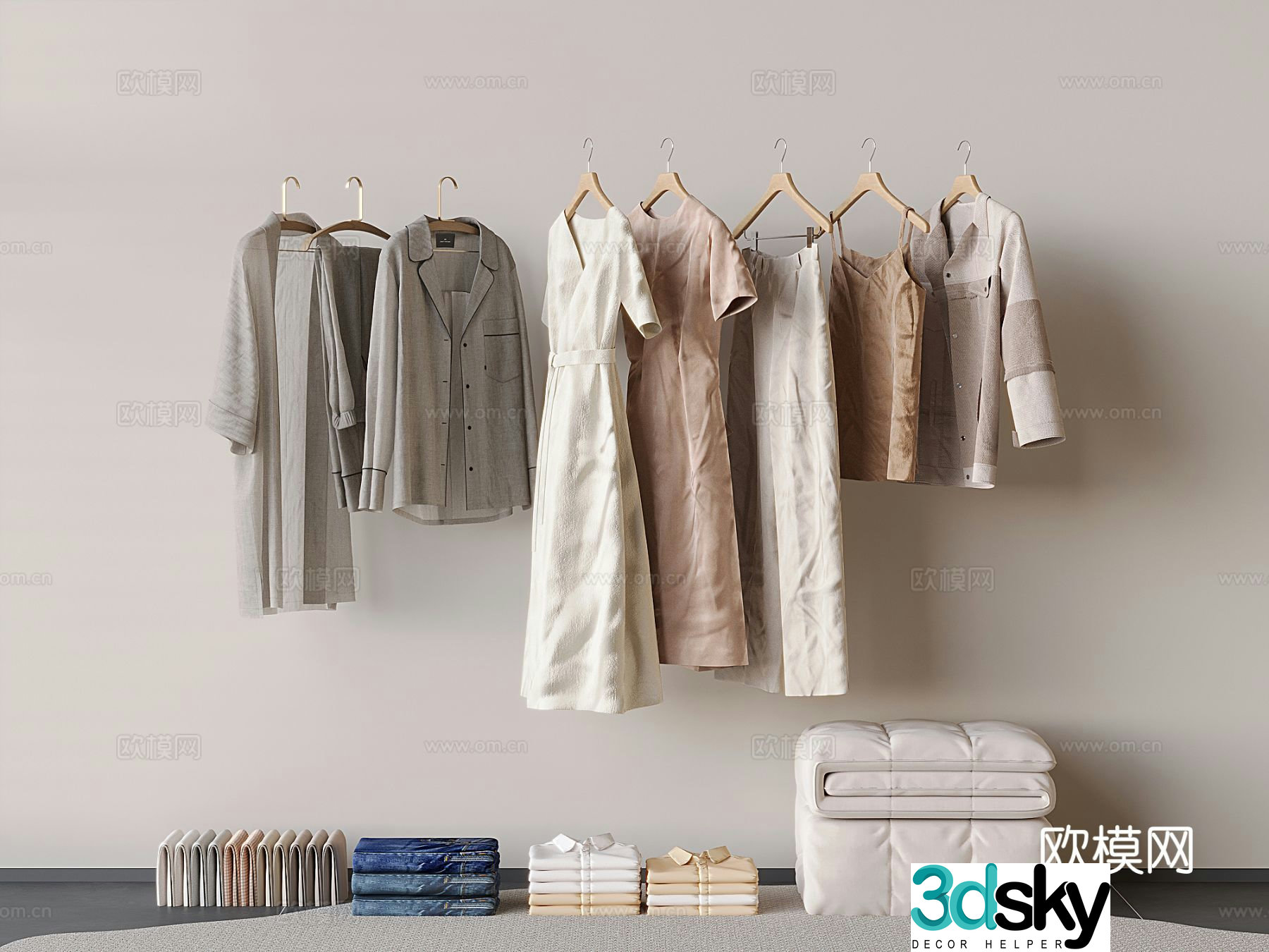 Women’s clothes clothing dress pajamas quilt 3d model