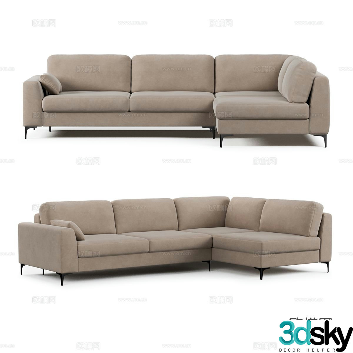 Modern minimalist sofa corner sofa 3d model
