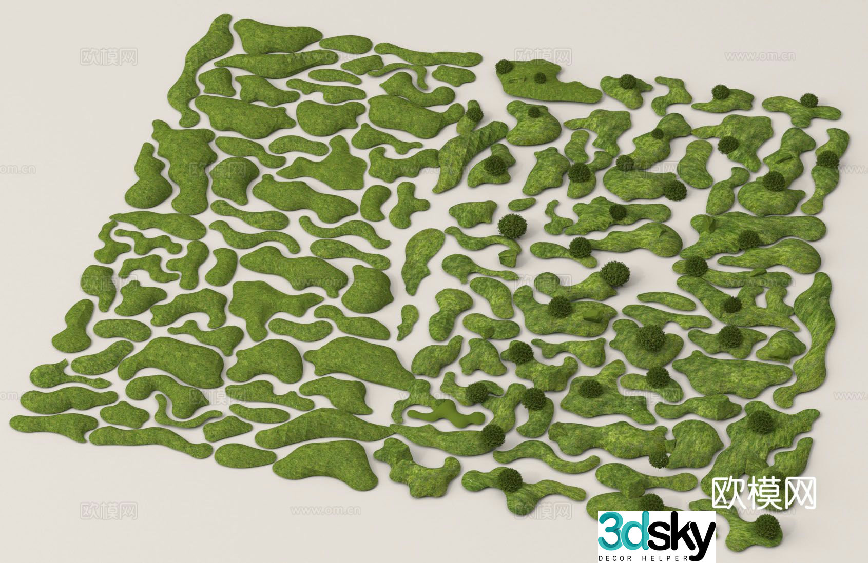 Moss terrain micro-terrain hills mounds 3d model