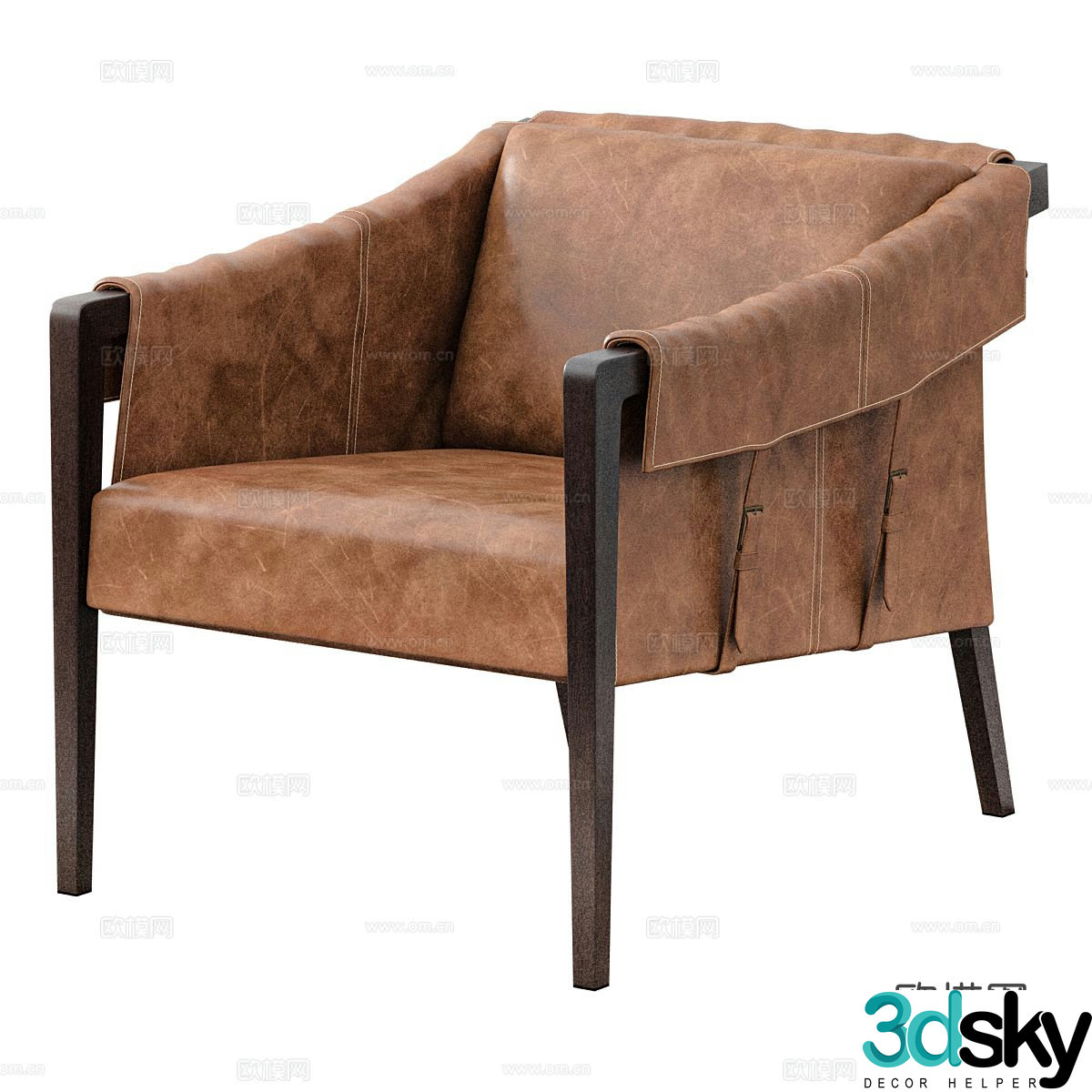 Italian style chair leisure chair 3d model