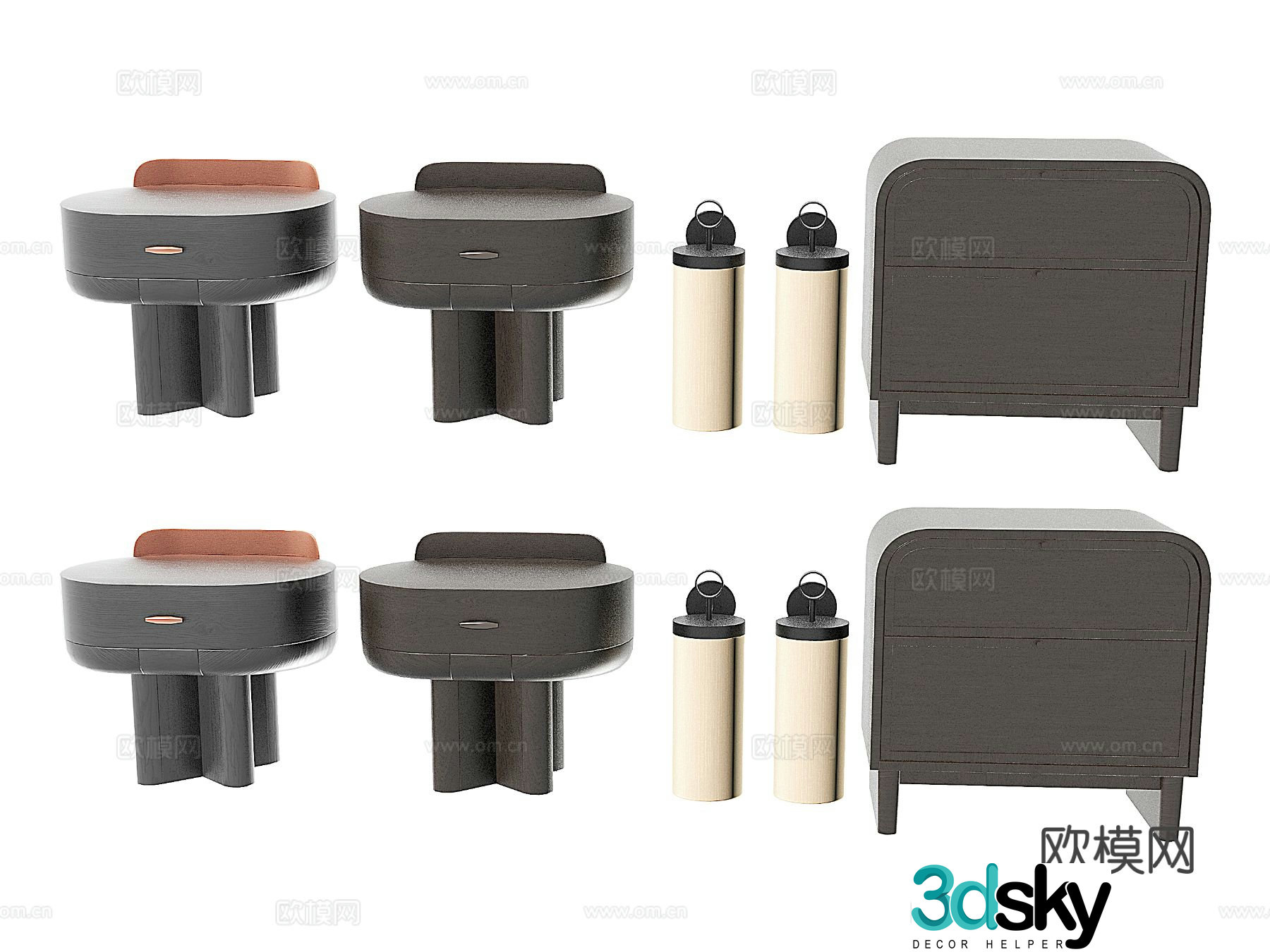 Modern bedside table 3d model