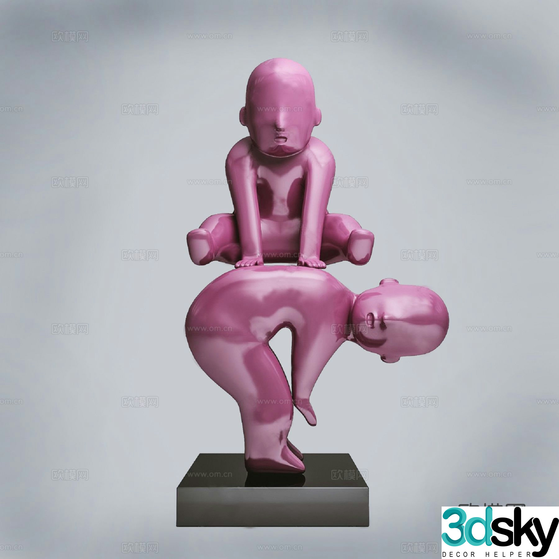 Modern creative childlike sculpture ornaments 3D model