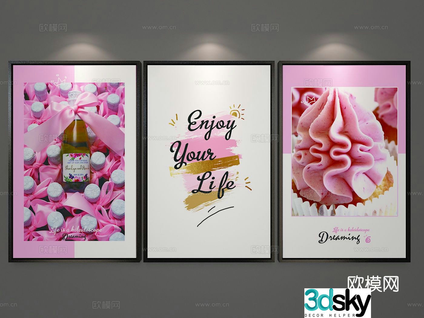 Modern art painting decorative painting 3d model