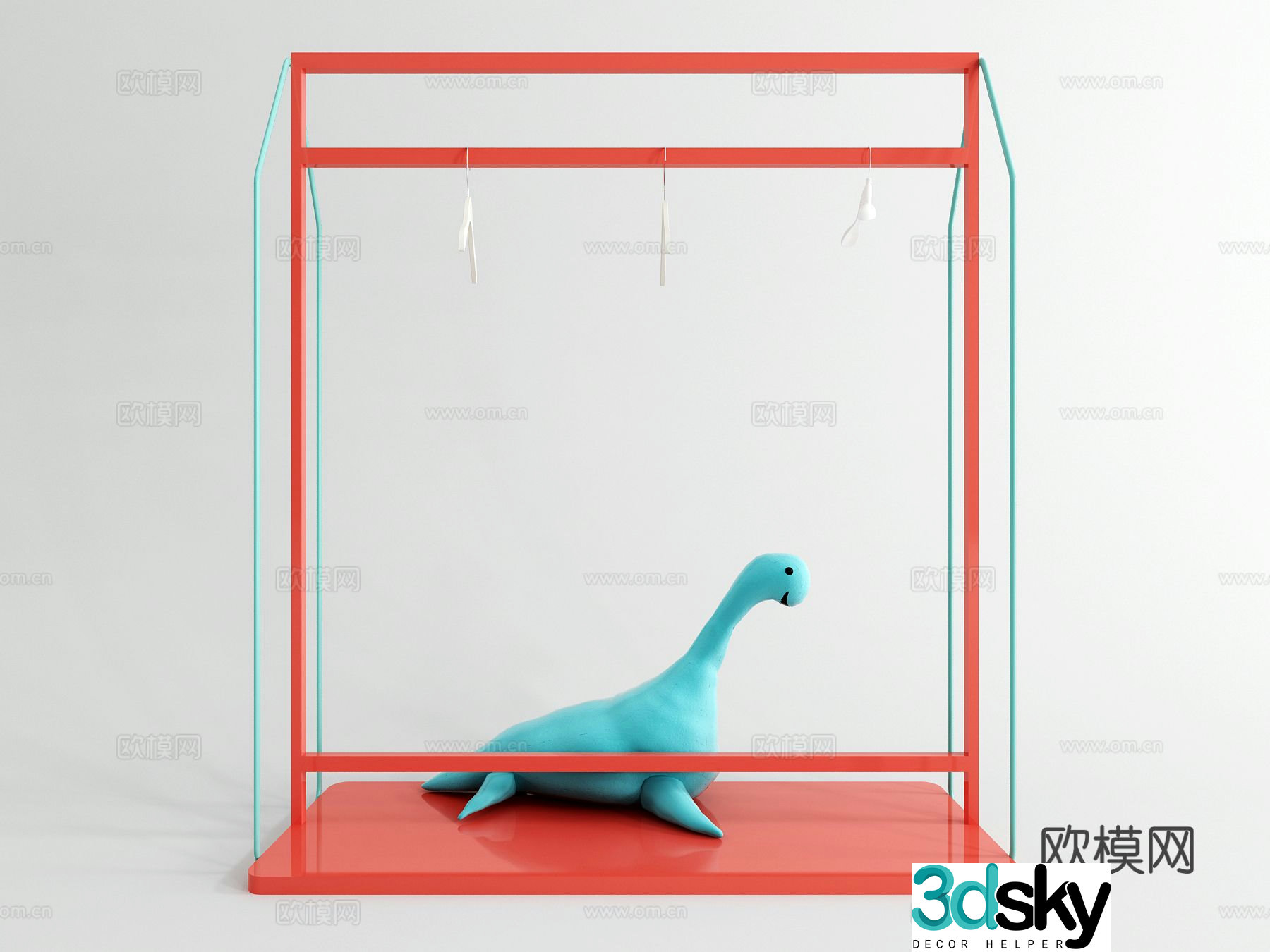 Modern metal clothes hanger 3d model