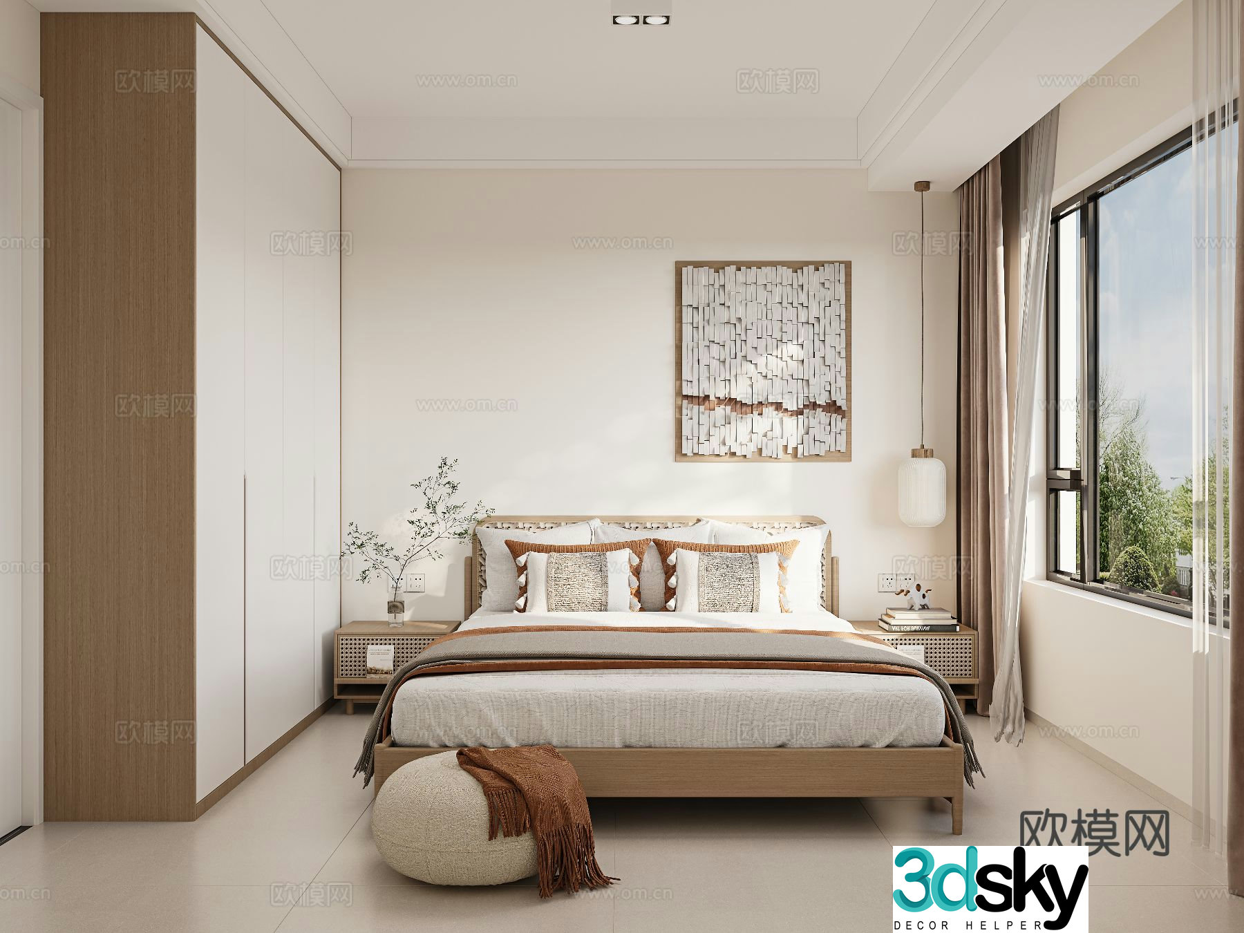 Cream style bedroom master bedroom 3d model