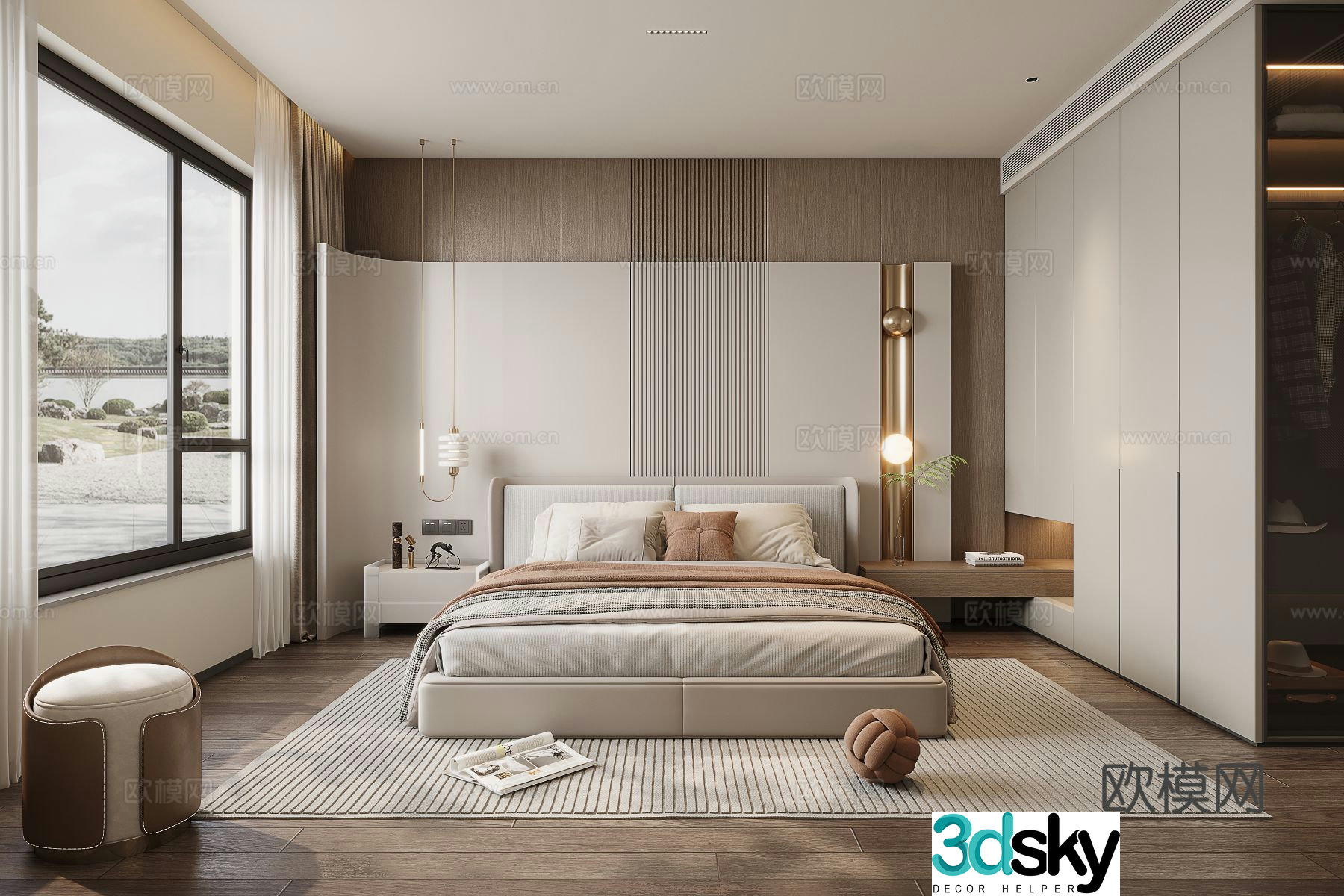 Modern bedroom master bedroom 3d model