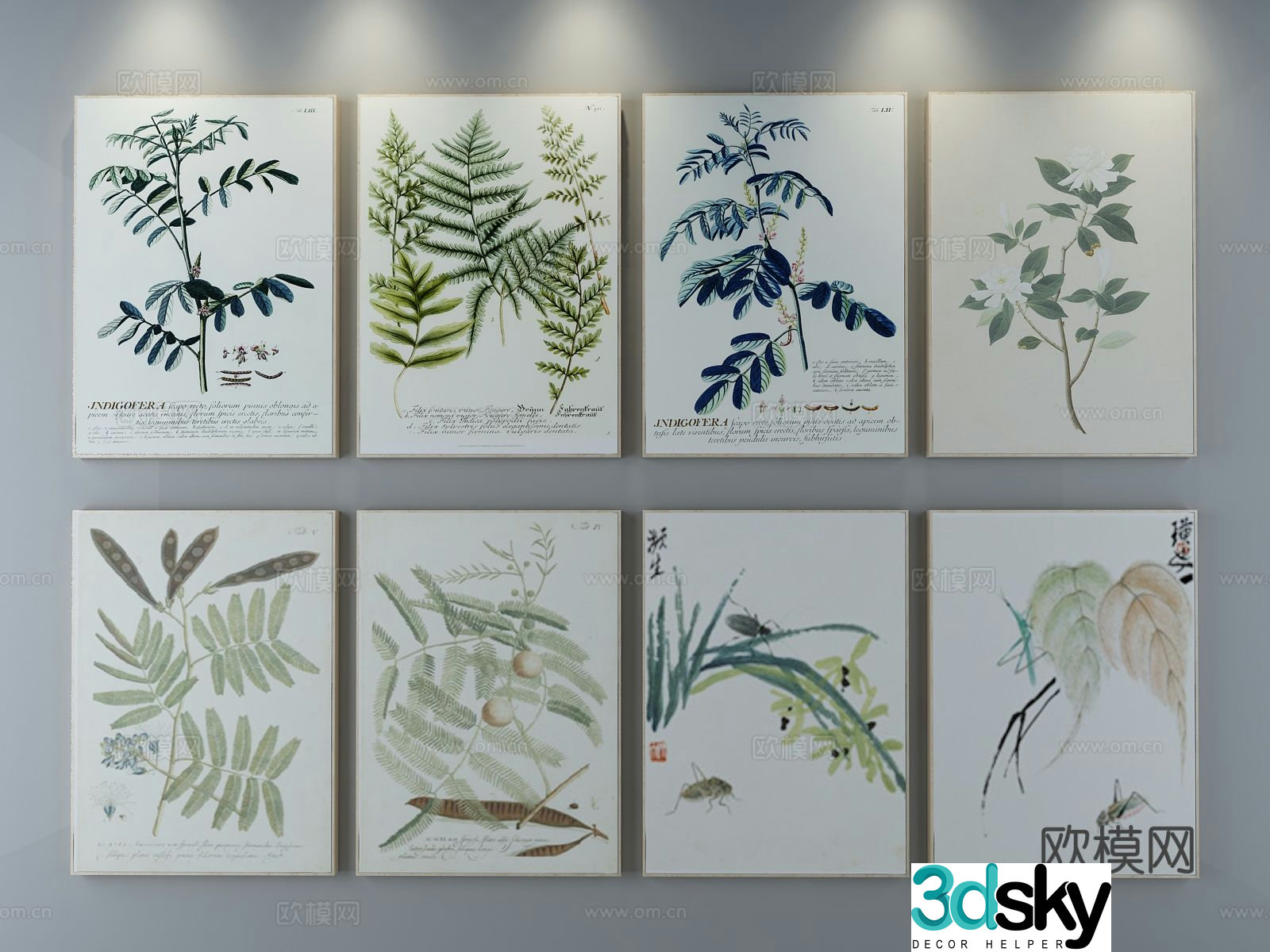 Modern minimalist painting decorative hanging painting 3d model