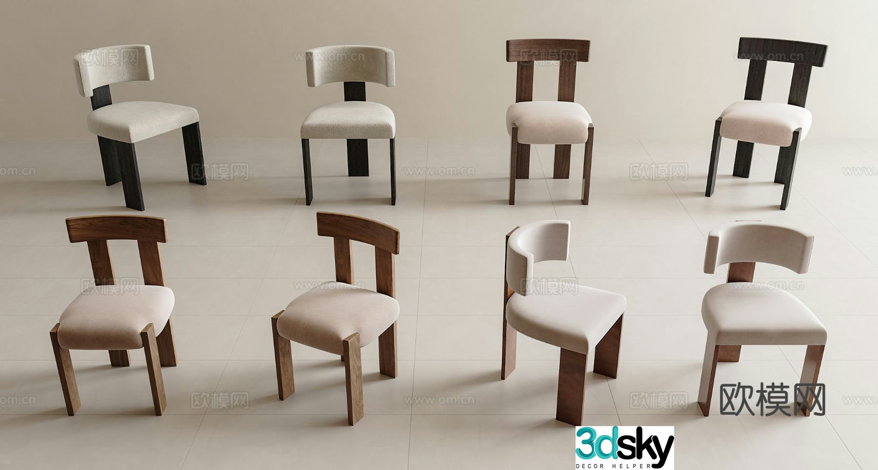 Medieval style chair dining chair 3d model
