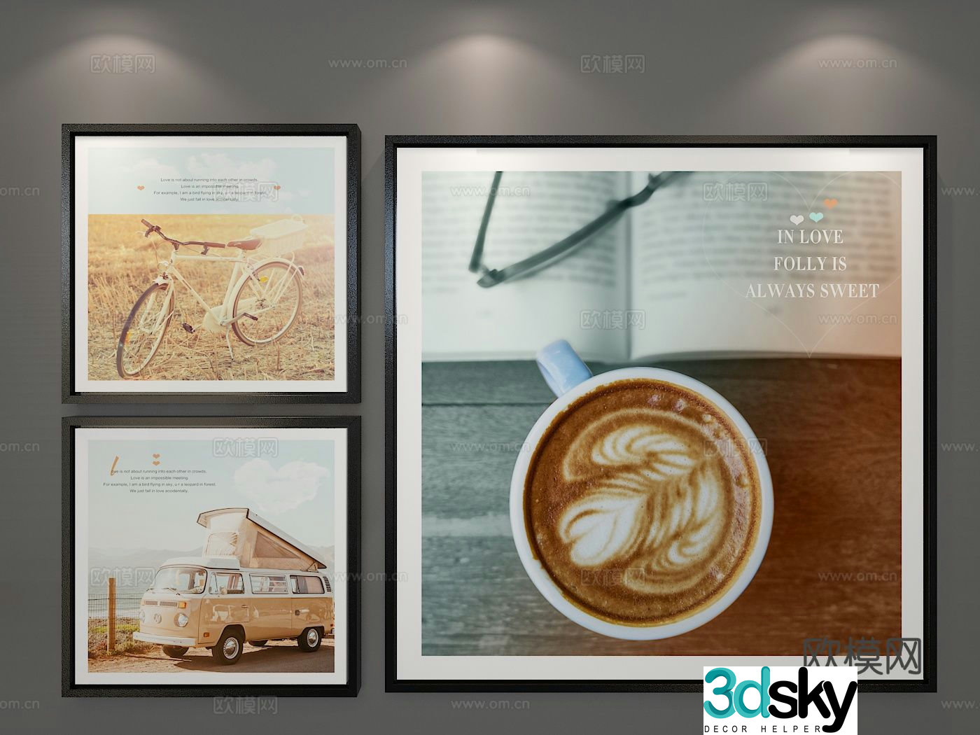 Modern art painting decorative painting 3d model