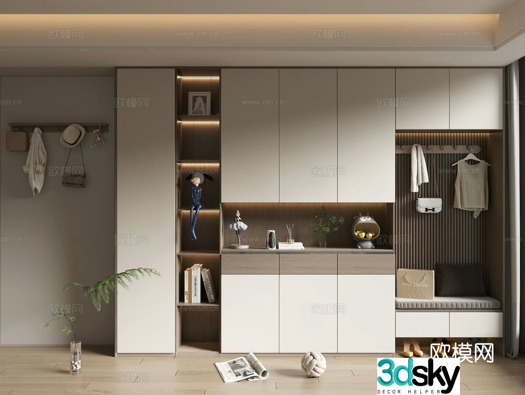 Entrance shoe cabinet Entry shoe cabinet 3D model