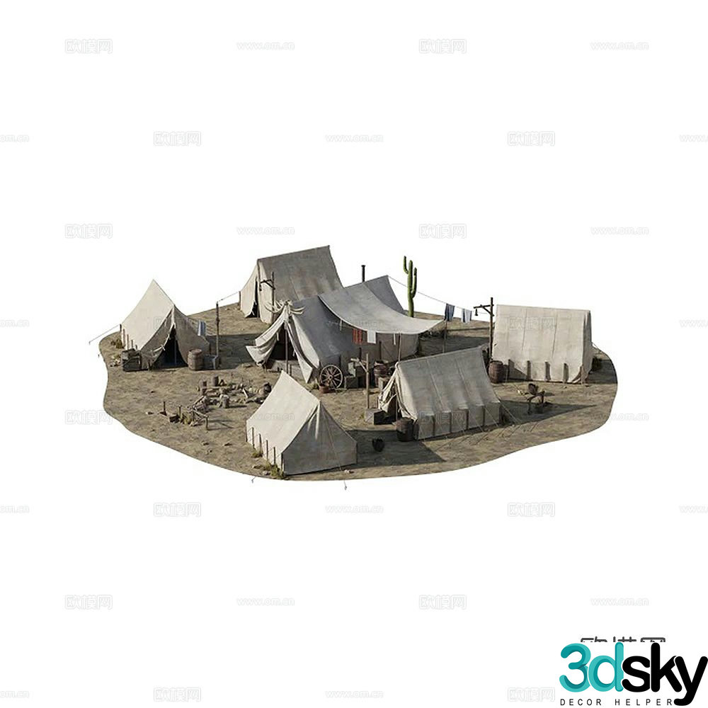 Outdoor tent camping site outdoor tent base 3d model
