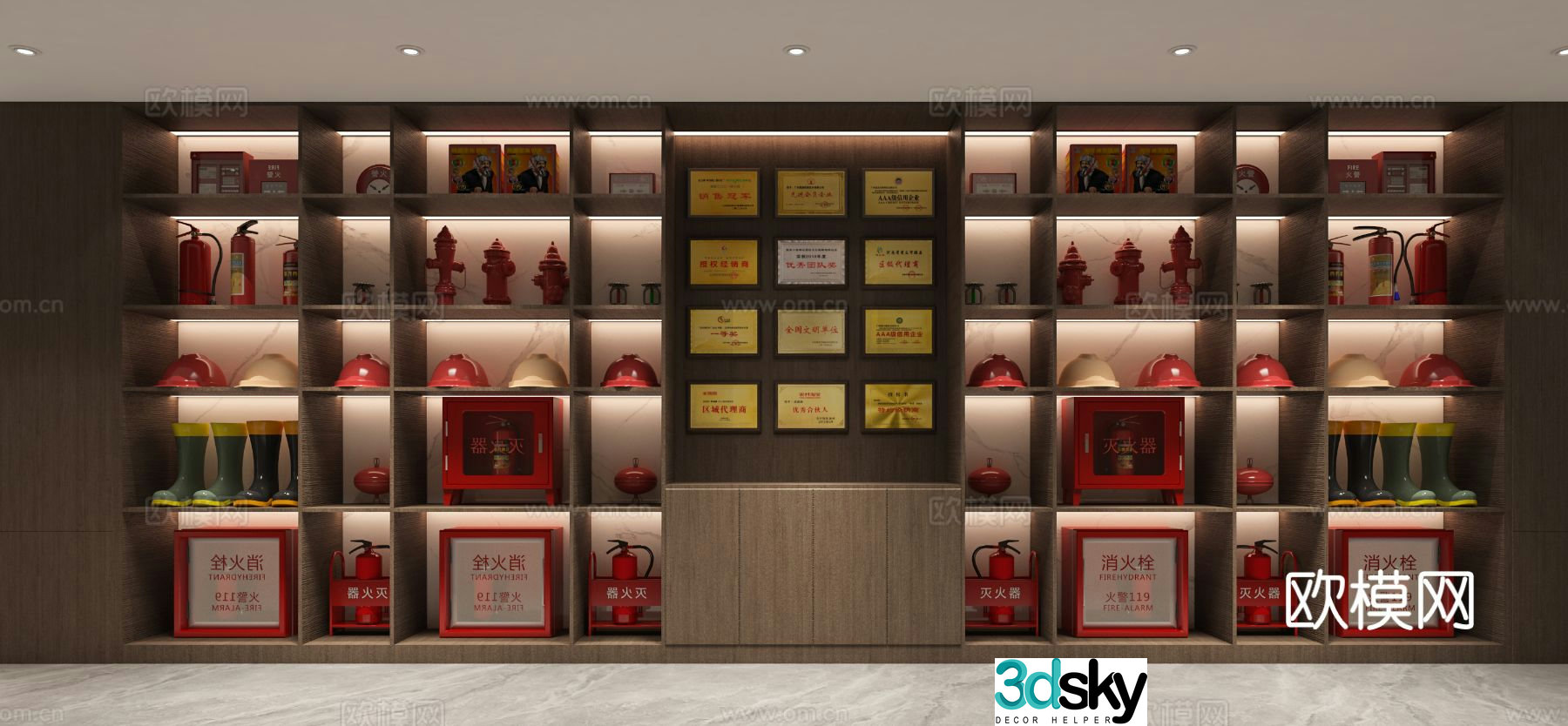Modern fire protection facilities fire hydrant fire extinguisher 3d model