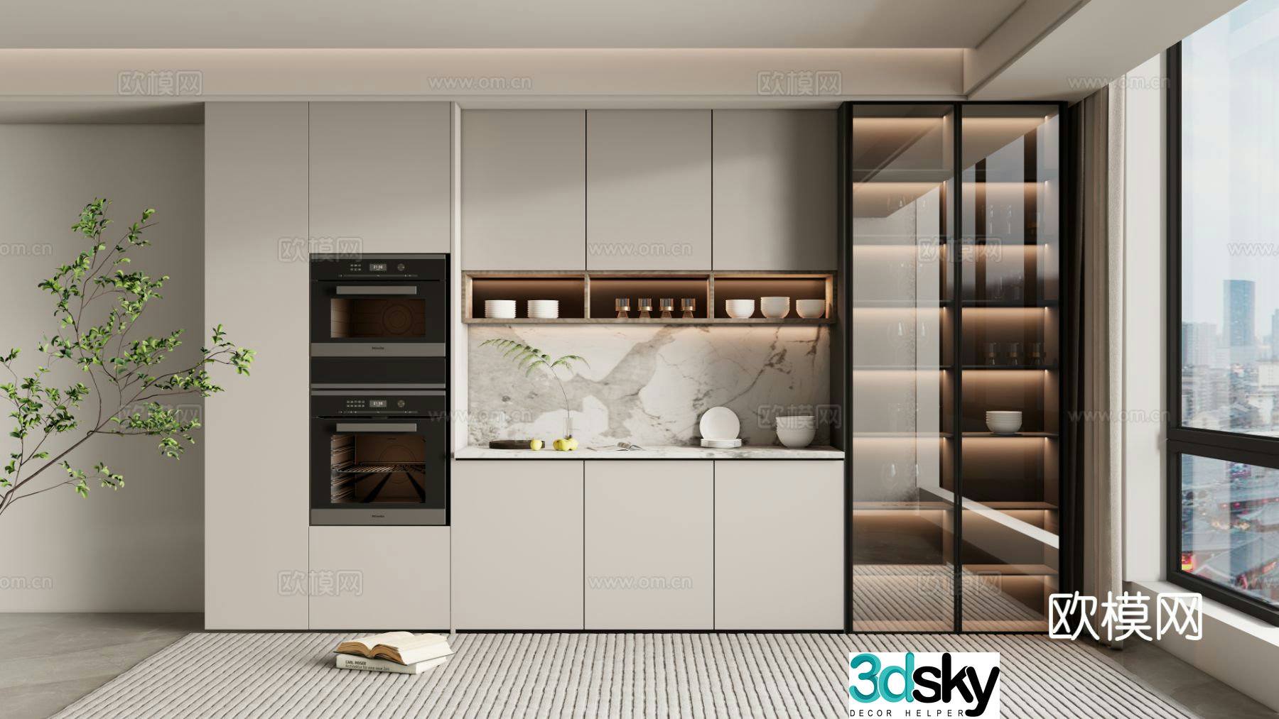 Modern wine cabinet sideboard 3d model