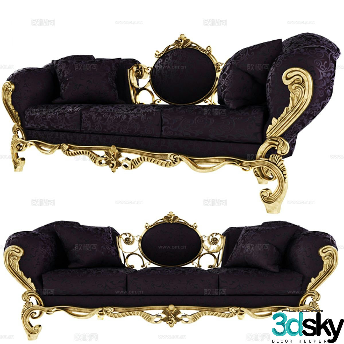 French chaise longue 3d model