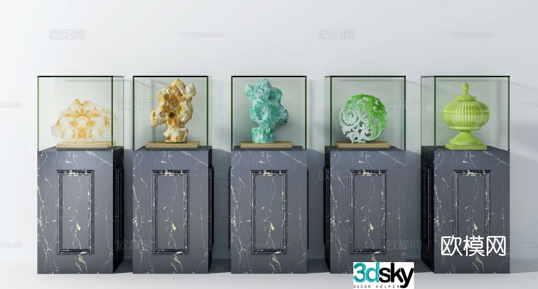 Modern jade sculpture crafts ornaments 3D model