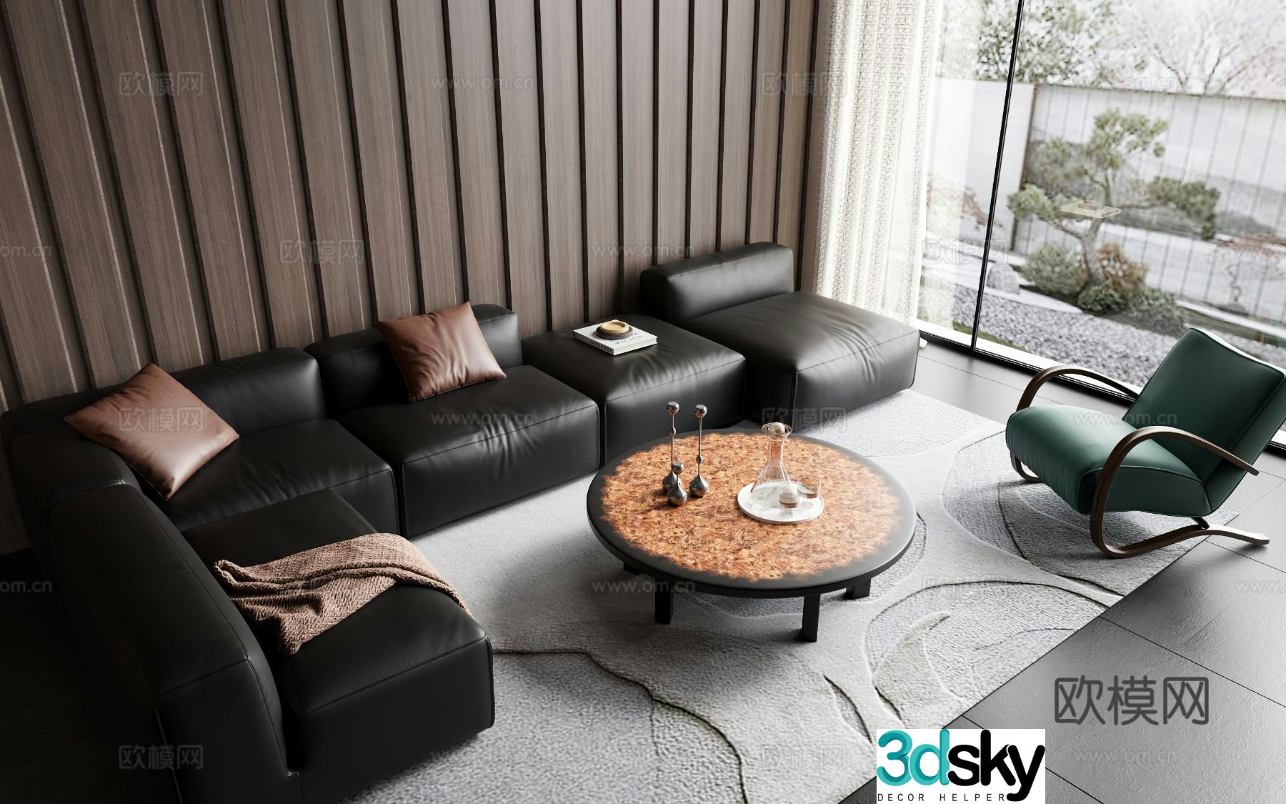 Italian sectional sofa 3d model