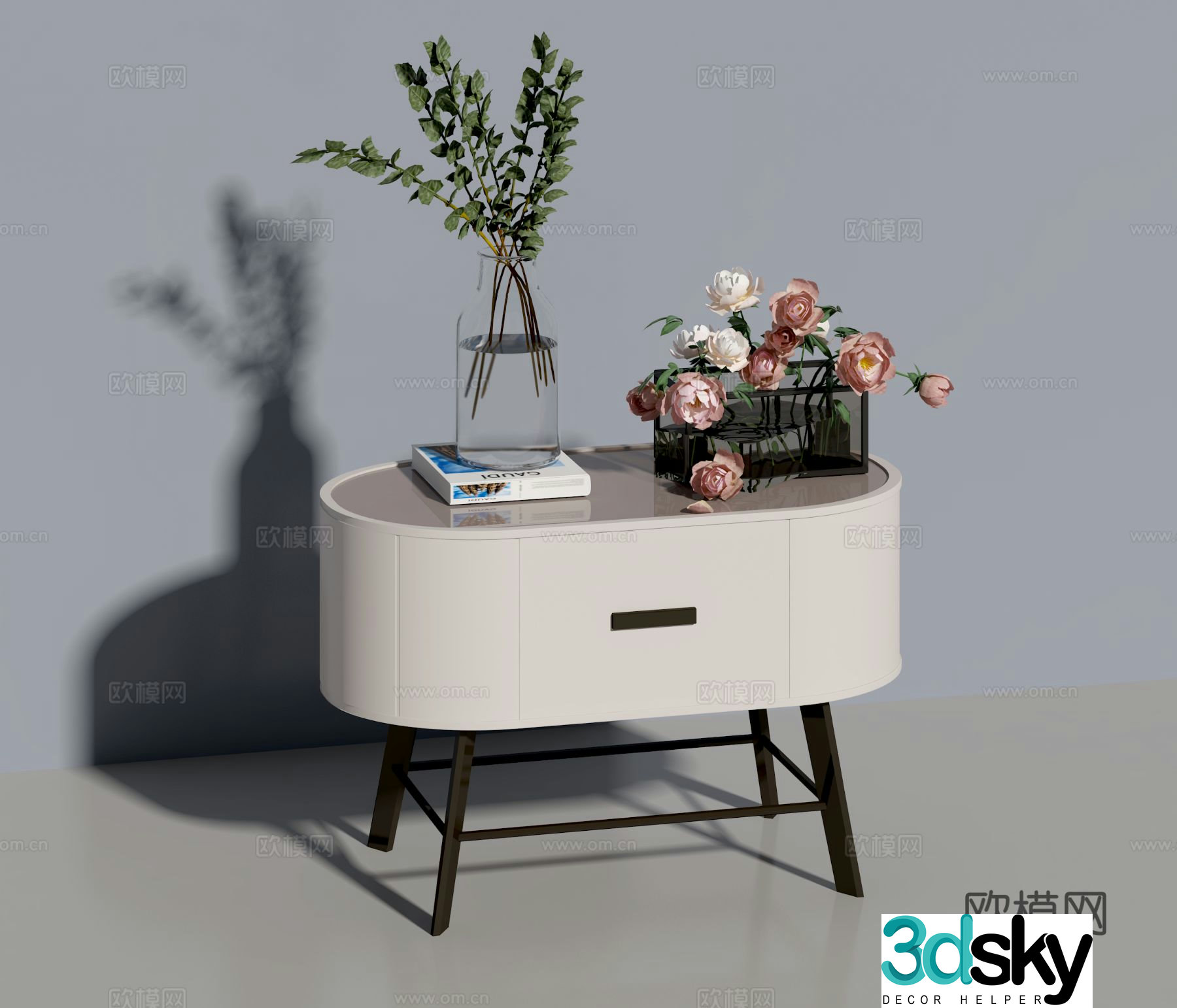 Modern bedside table 3d model