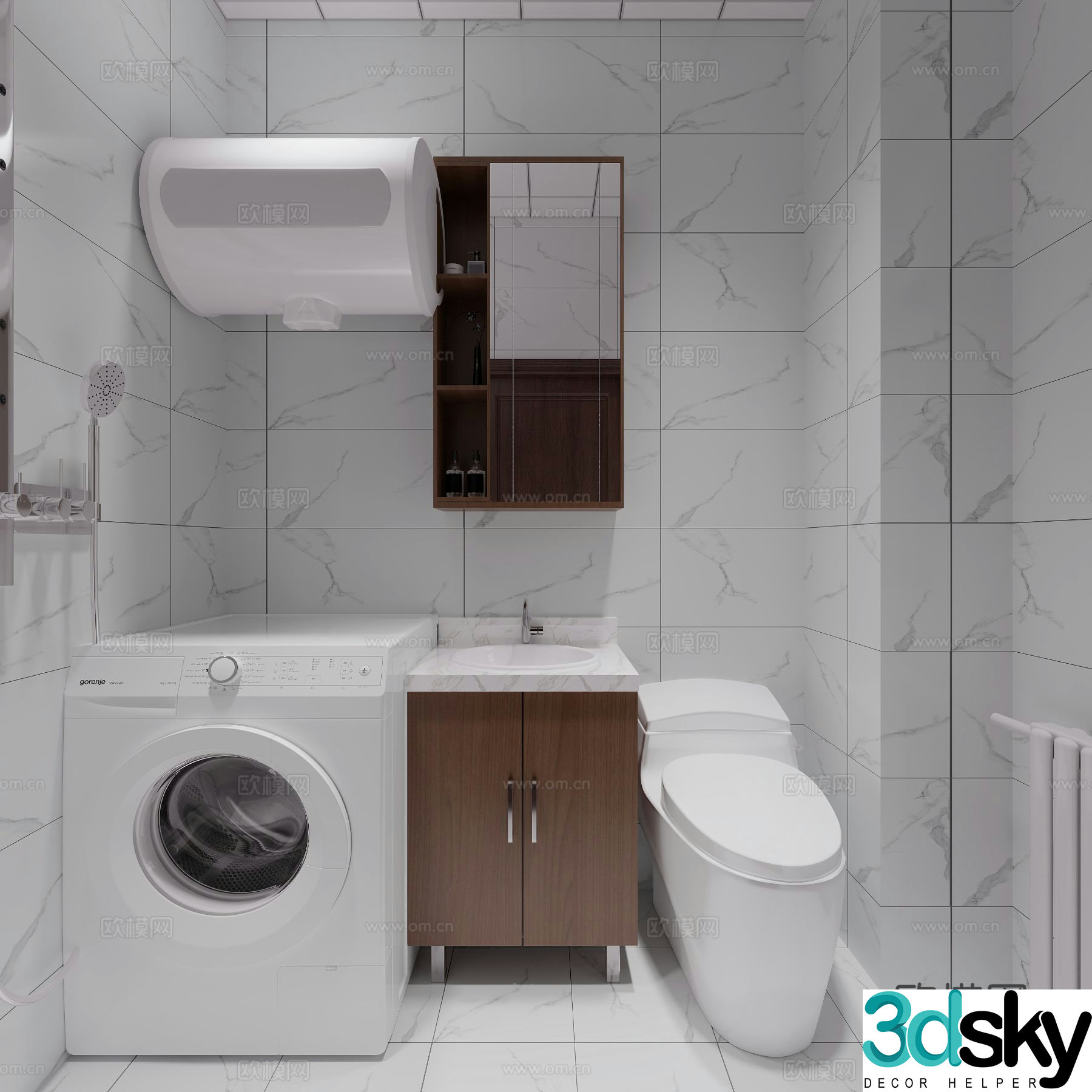 Modern bathroom toilet 3d model
