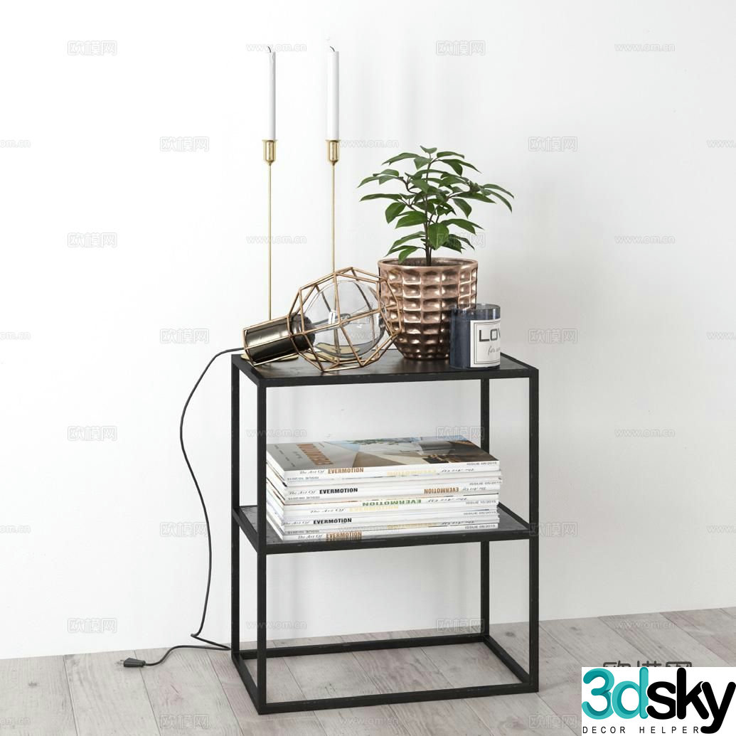 Modern bedside table 3d model
