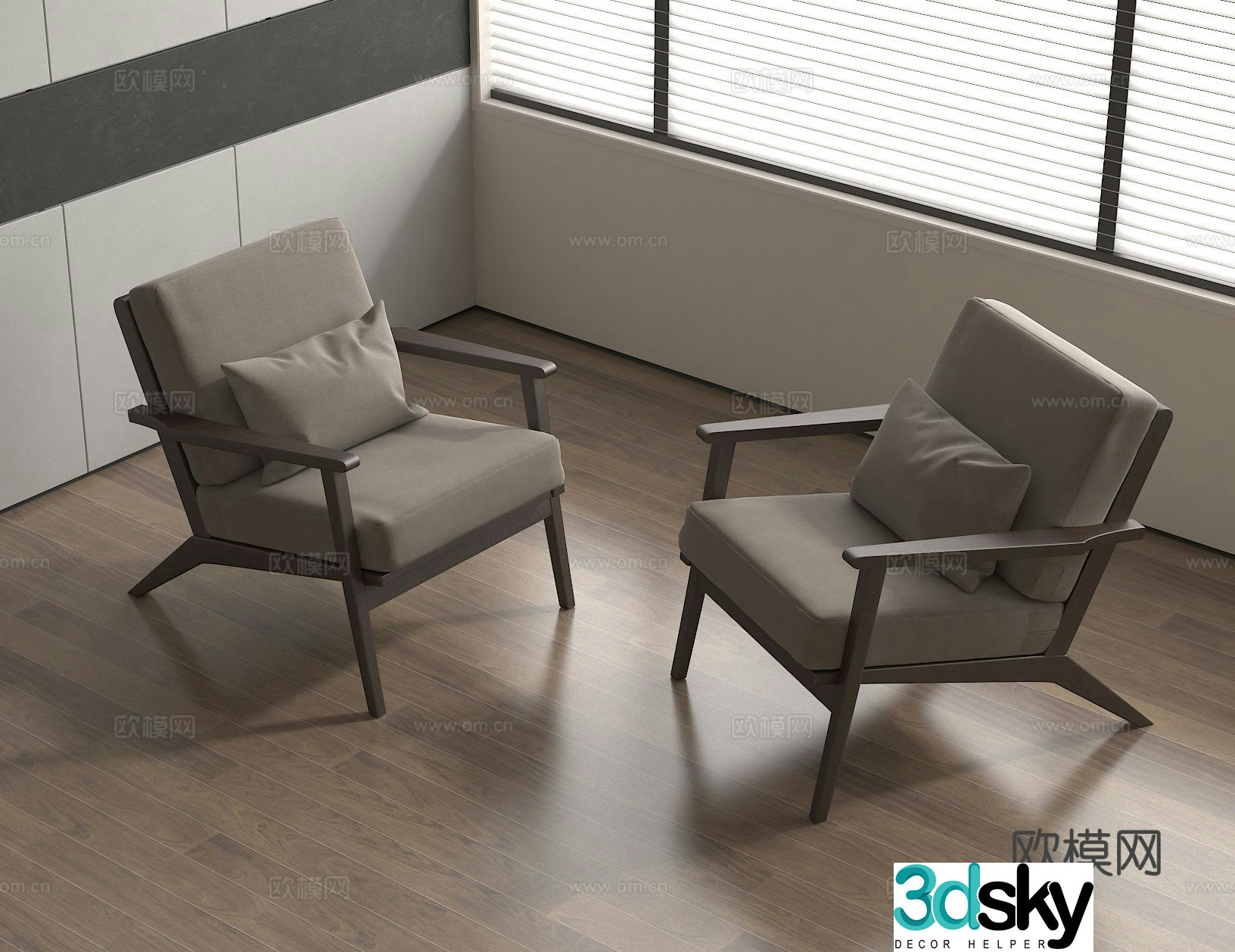 Modern chair leisure chair 3d model