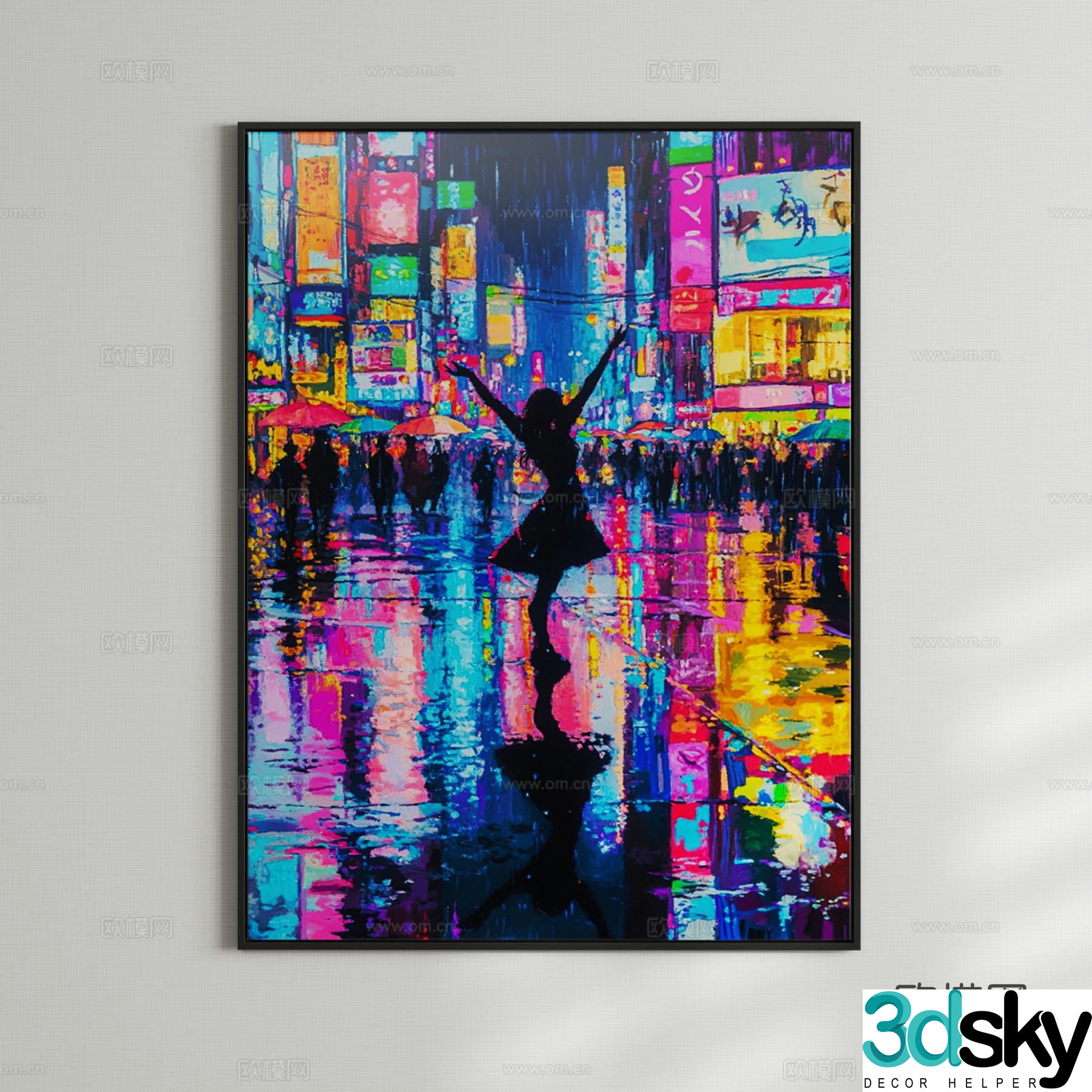 Modern creative oil painting art painting decorative painting 3D model