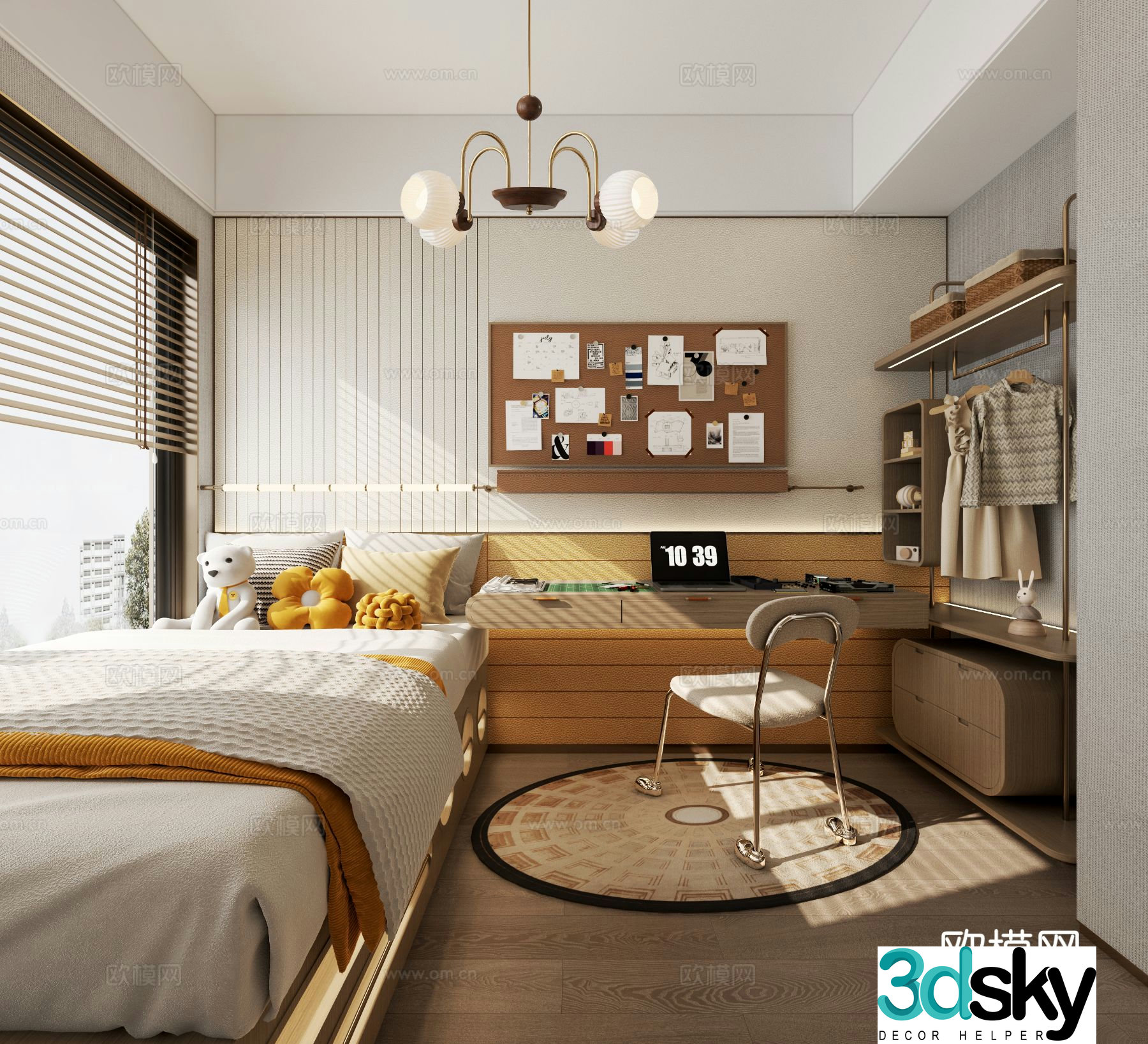 Modern second bedroom children’s room children’s room 3d model