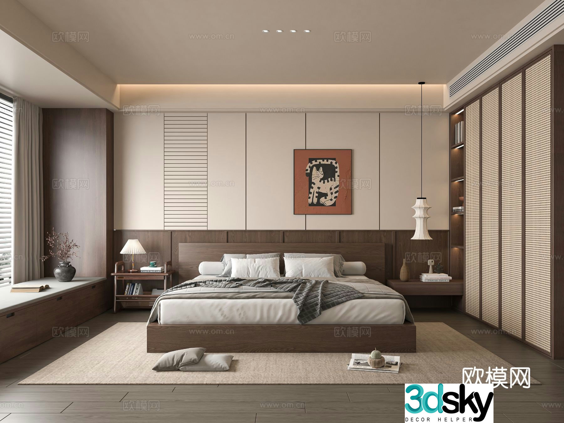 Medieval style bedroom master bedroom 3d model
