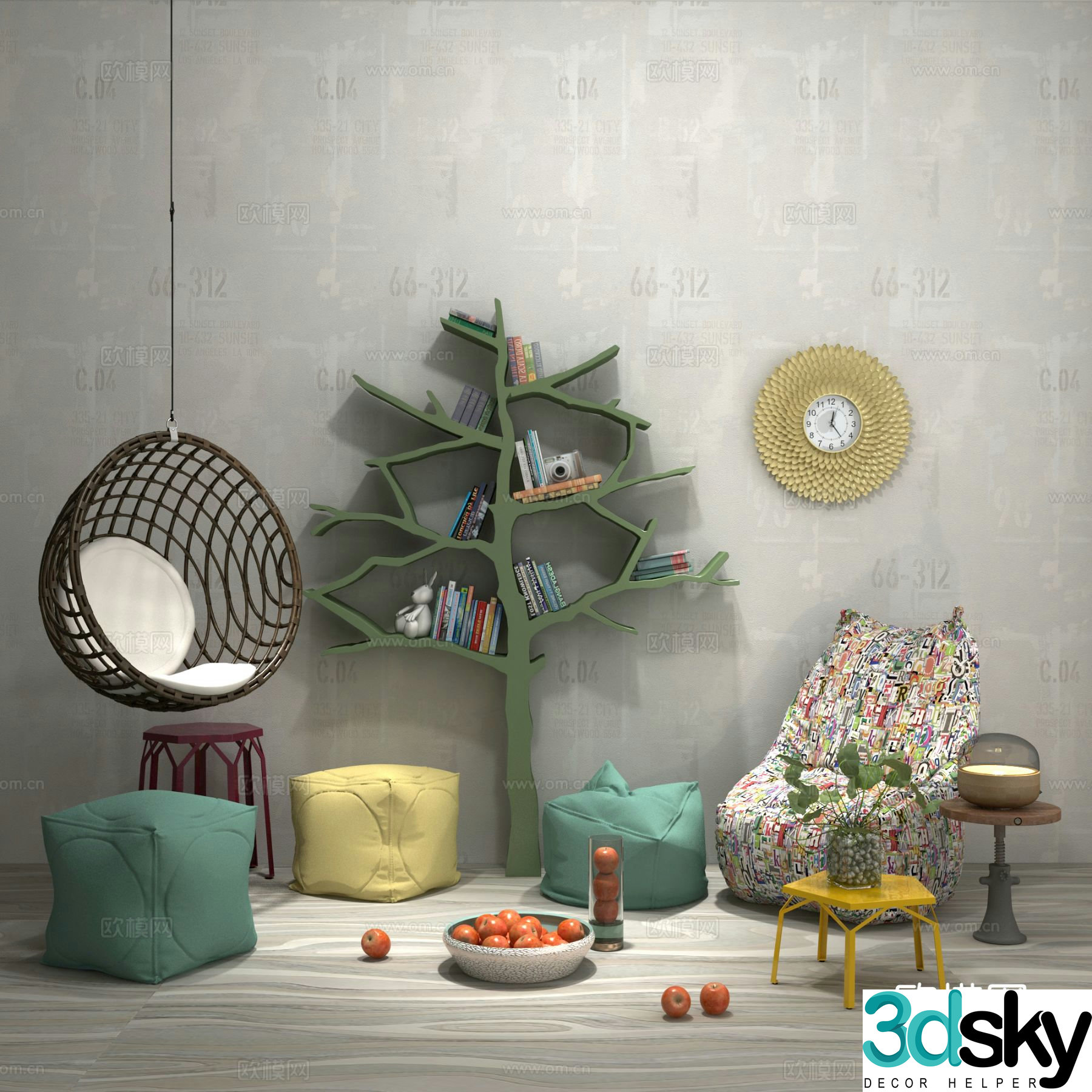 Modern sofa stool leisure sofa 3d model