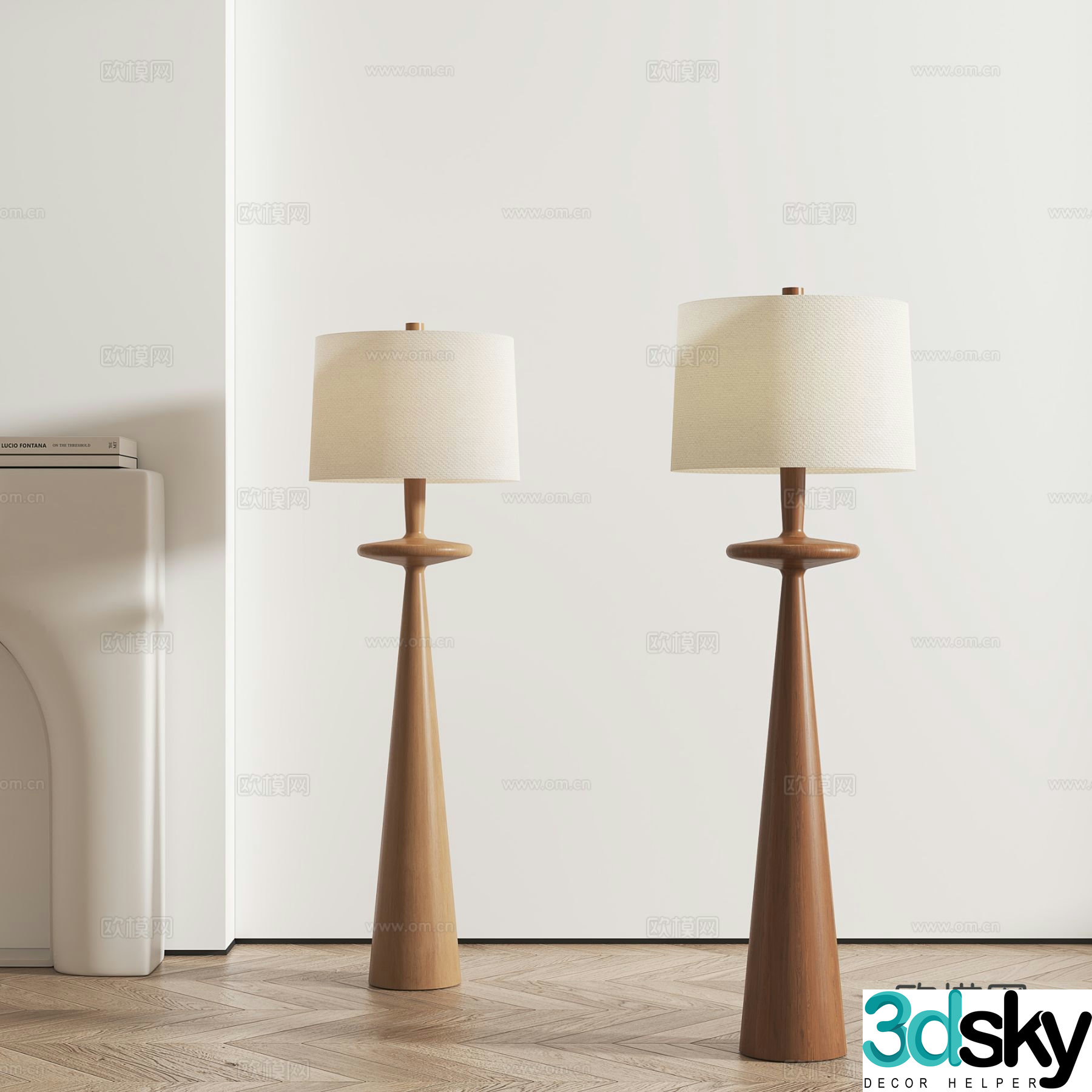Medieval style floor lamp 3d model