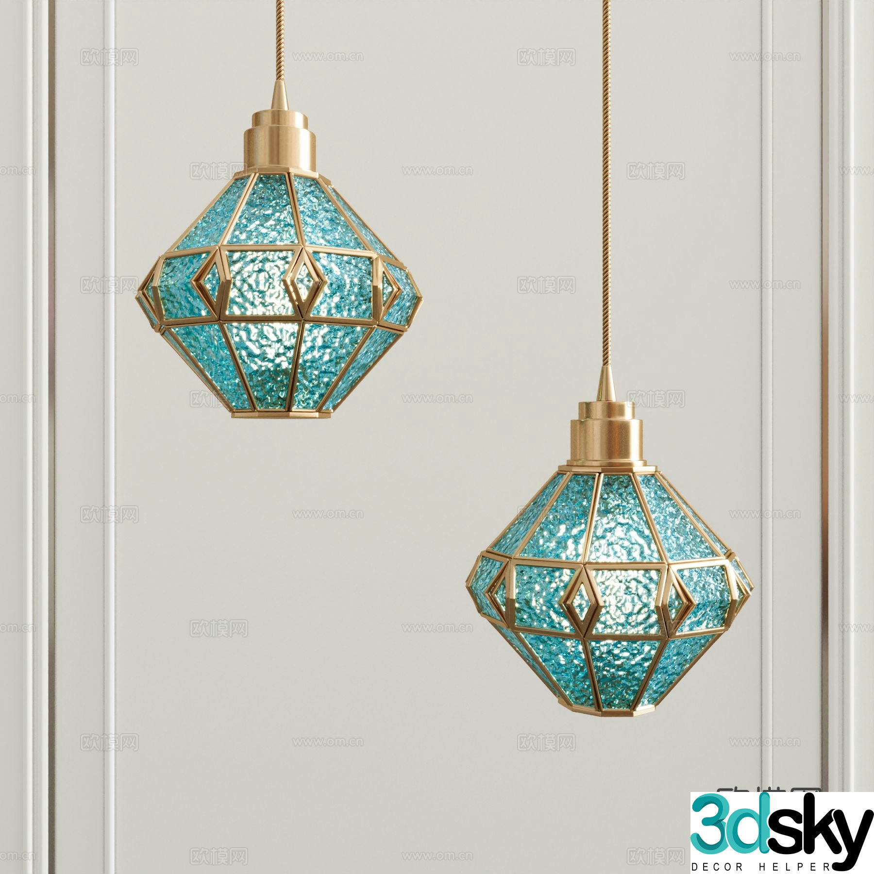 Light luxury small chandelier bedside small chandelier 3d model