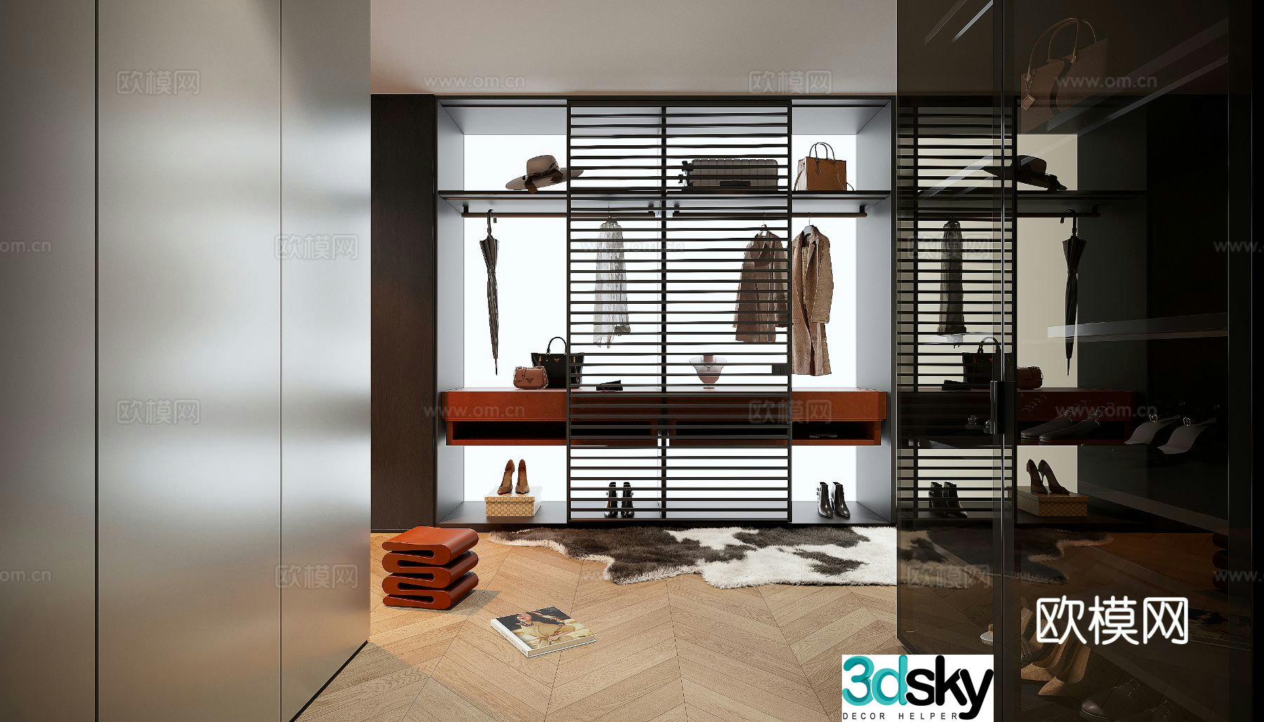 Modern cloakroom 3d model