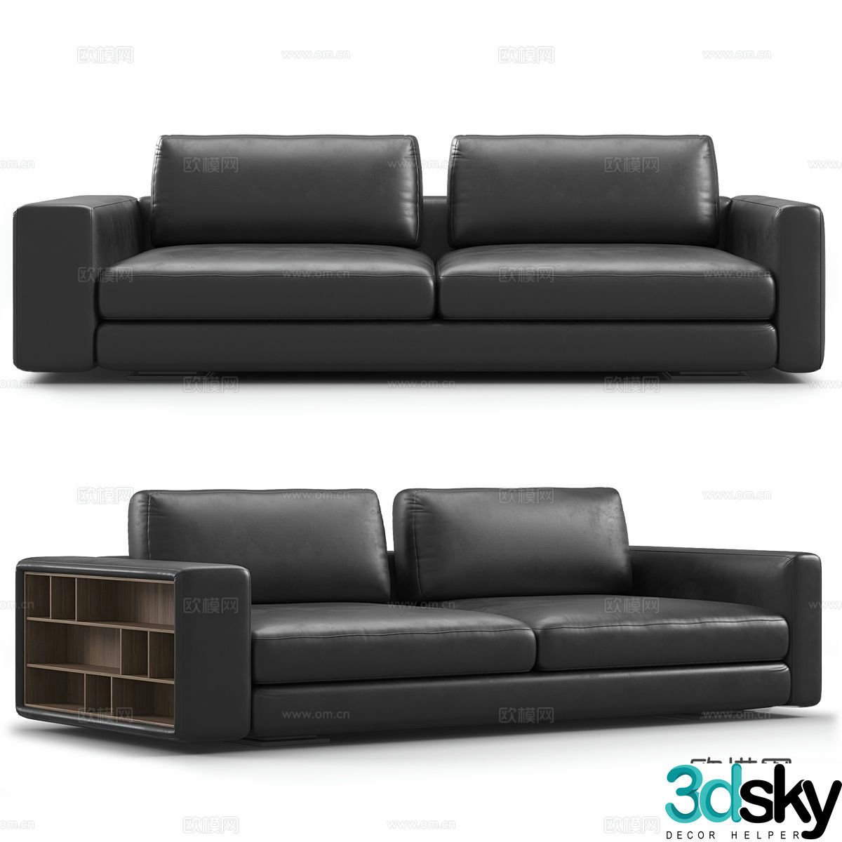 leather sofa double sofa 3d model