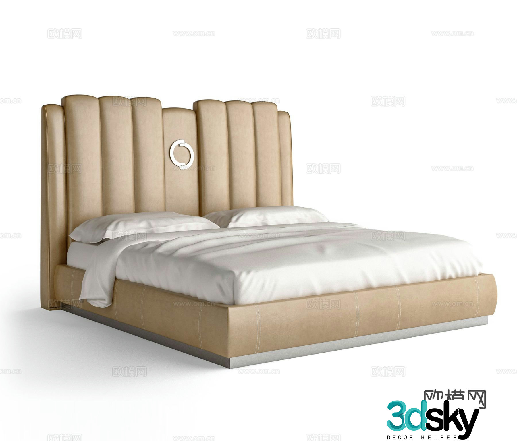 Modern double bed 3d model