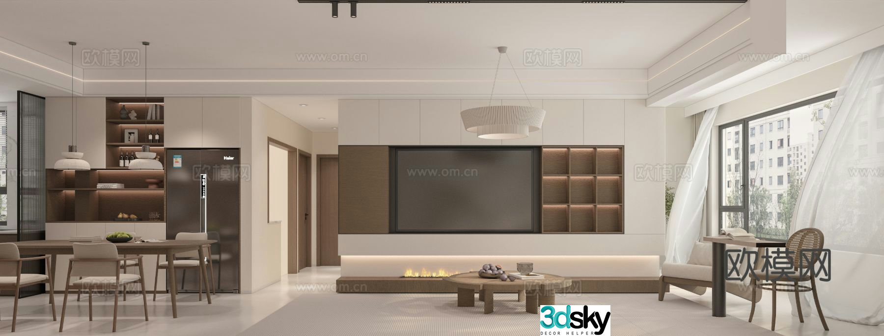 Modern guest restaurant 3d model