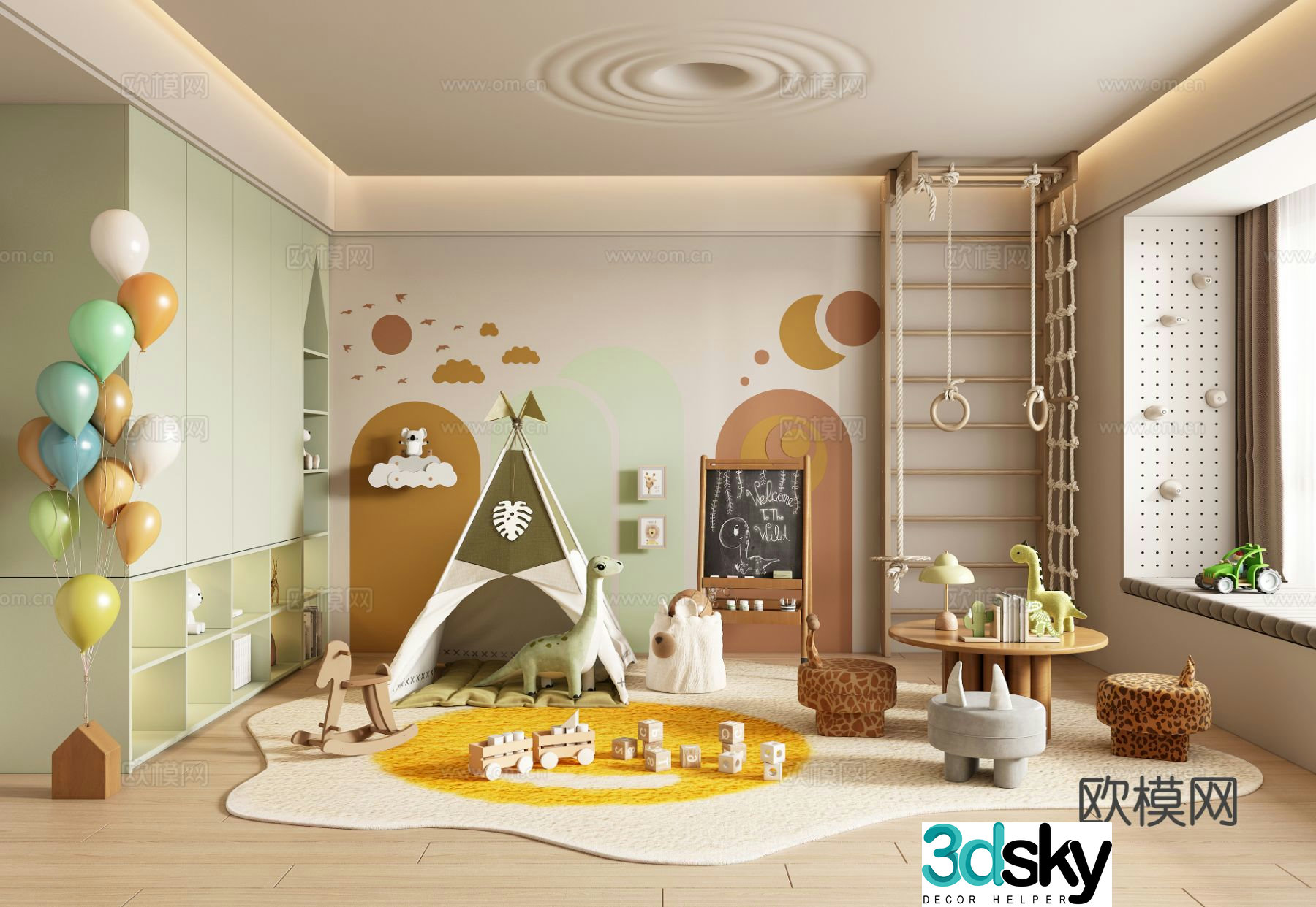 Nordic children’s room toy room 3d model