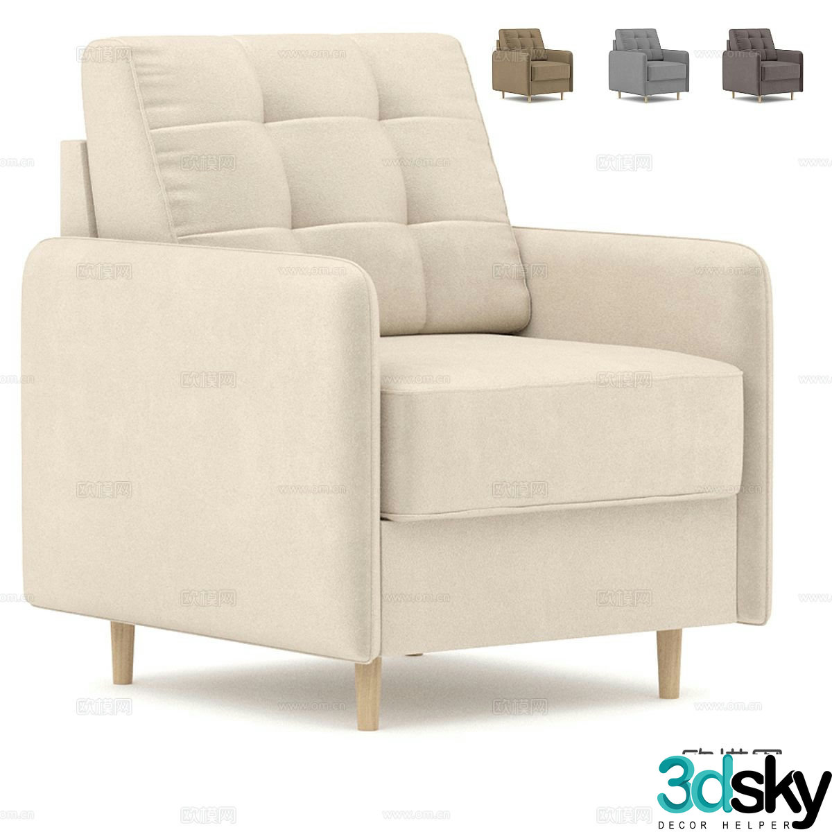 Single sofa arm sofa 3d model