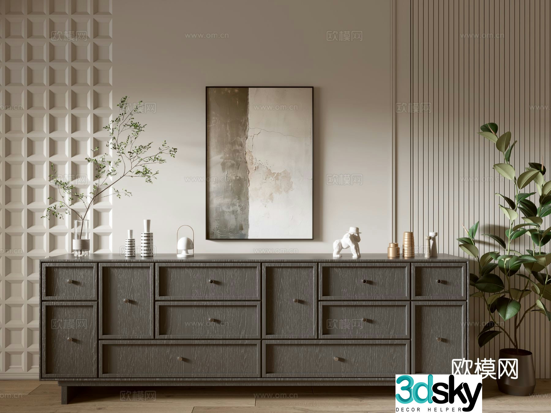 Modern entryway cabinet 3d model