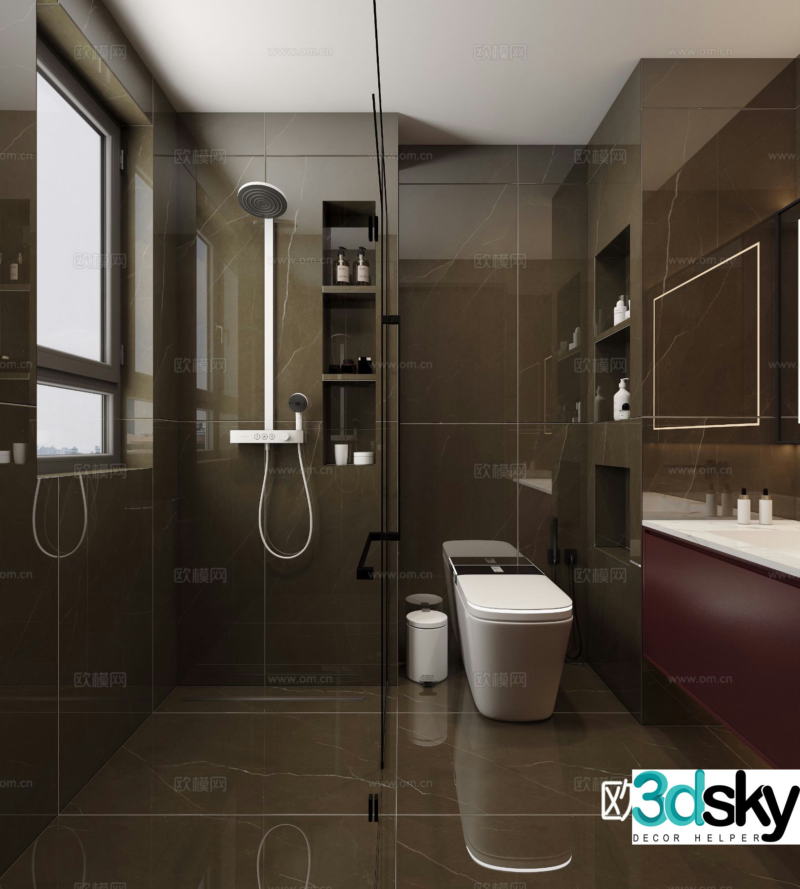 Modern bathroom bathroom 3d model