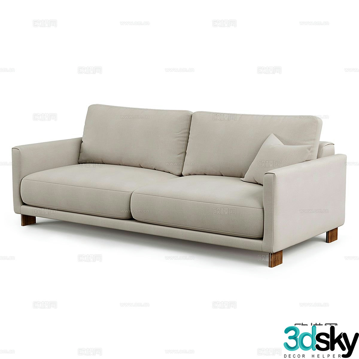 Double sofa leather sofa 3d model