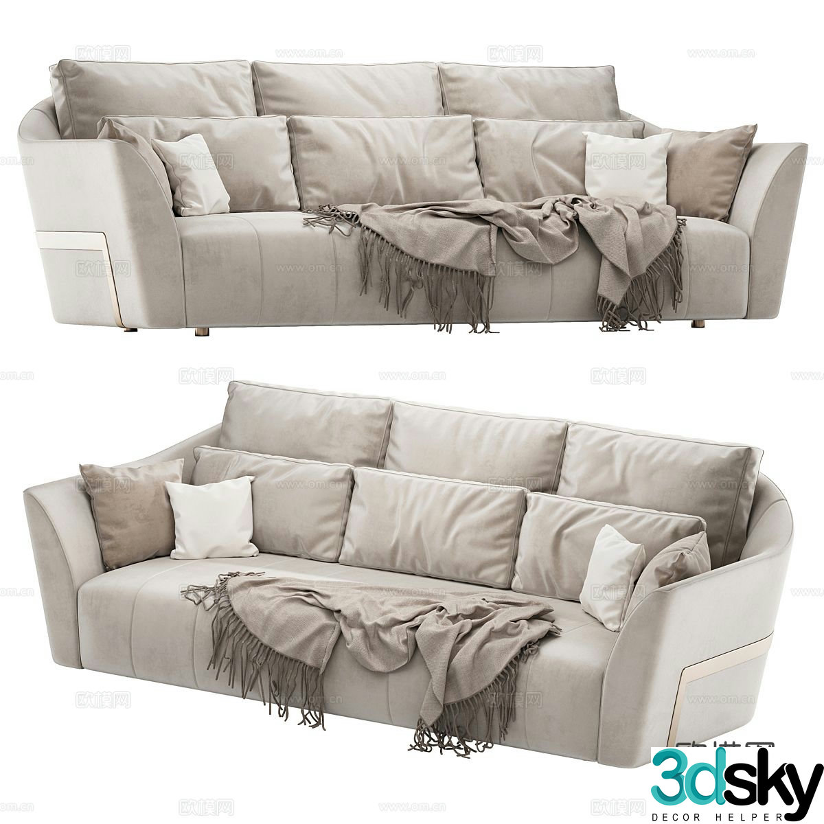 3D model of three seater sofa