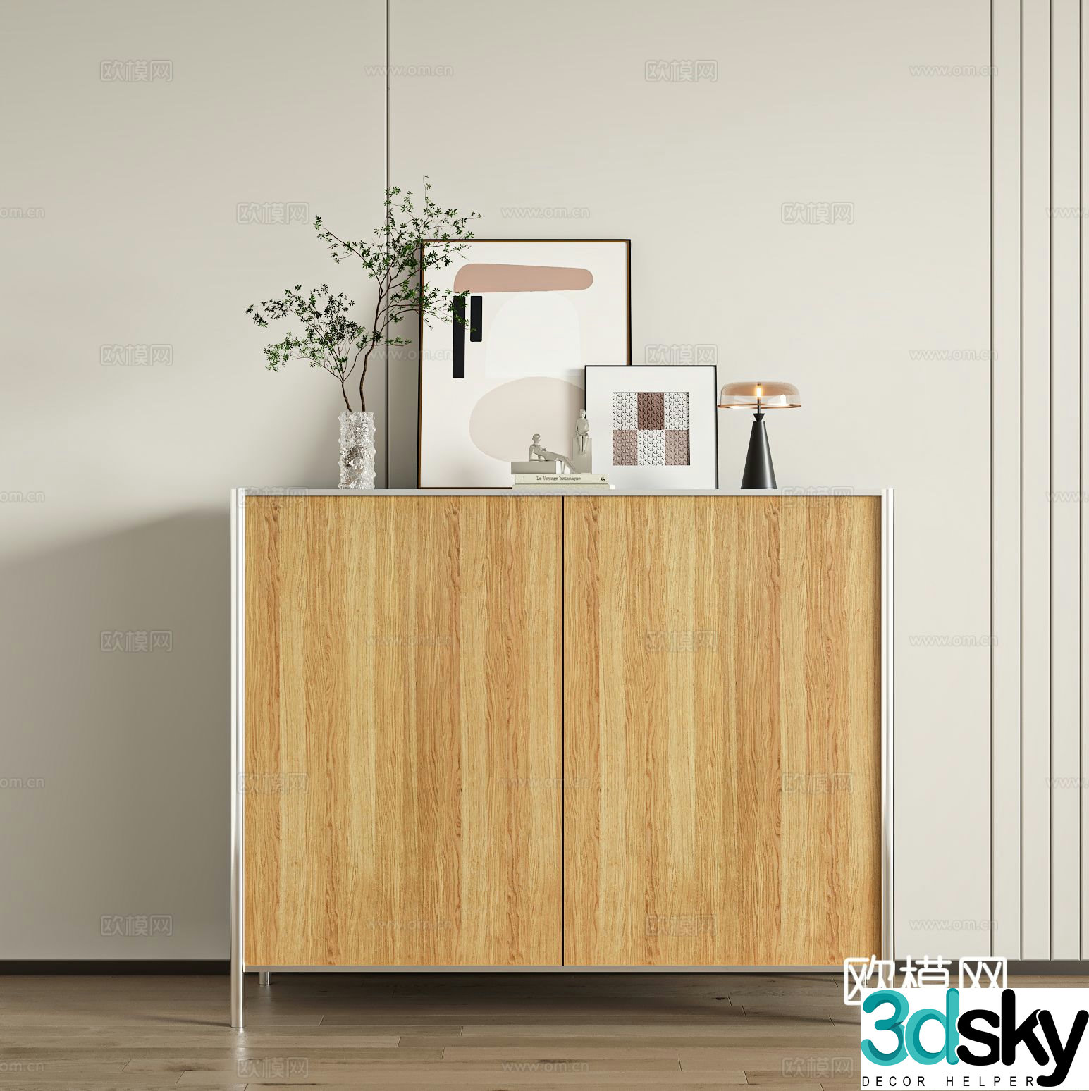 Modern entryway cabinet side cabinet 3d model