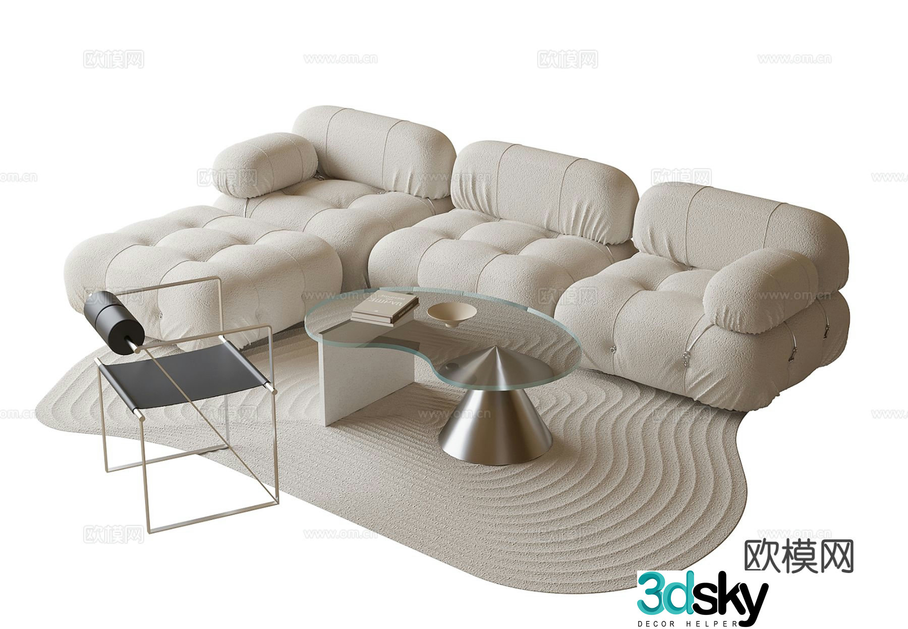 Modern sectional sofa 3d model