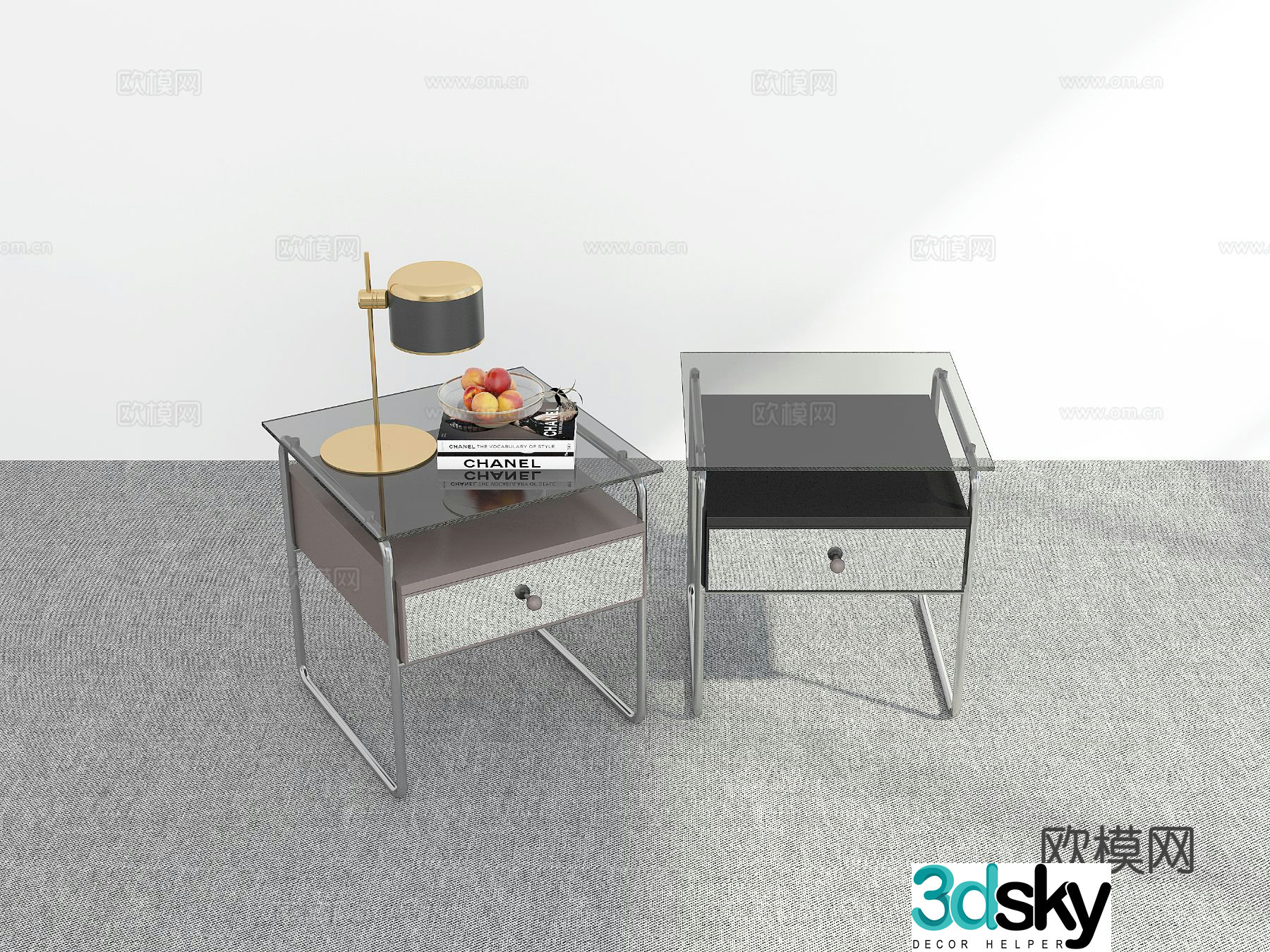 Modern bedside table 3d model