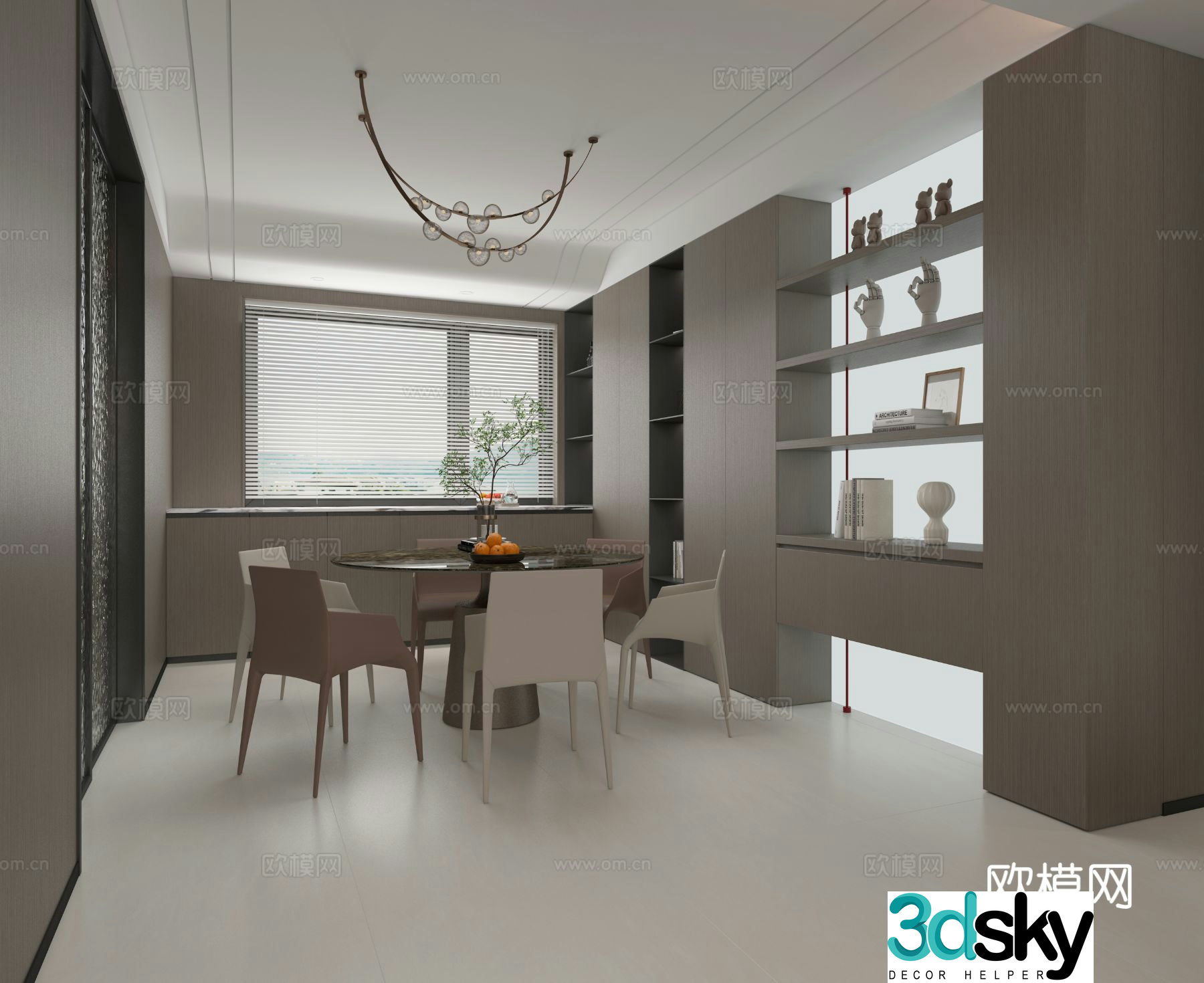 Italian minimalist restaurant 3D model