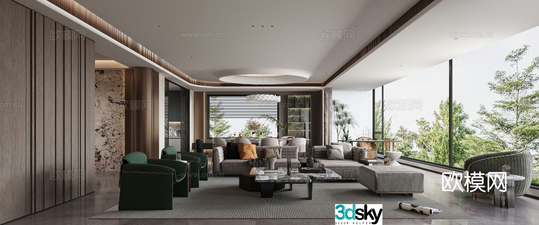 Light luxury restaurant 3D model